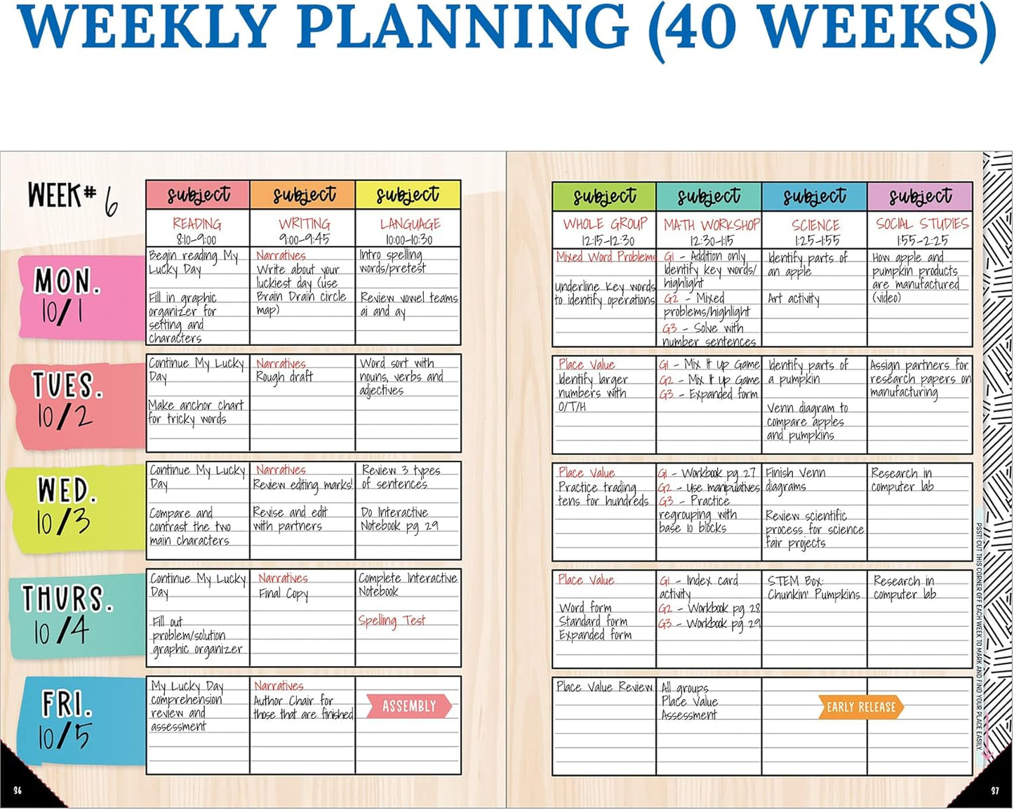 Carson Dellosa Creatively Inspired Planner 2025-2026, Undated 8" x 11" Lesson Plan Book With Stickers, Class Schedule, Weekly Calendar, Homeschool and Classroom Must Haves, Boho School Supplies