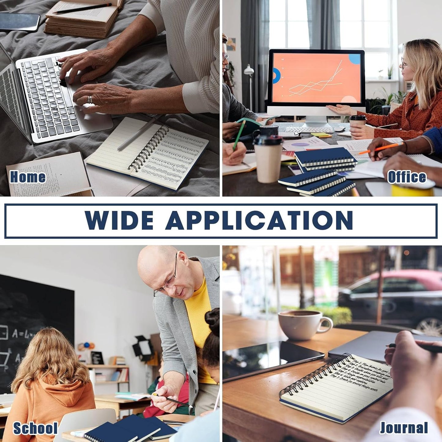 Jutom 18 Pcs Small Spiral Notebooks Memo Pads 3x5 Bulk Small Pocket Notebooks Mini Notepads with Lined Pages Small Journals for Office School Work Writing Supplies,120 Pages (Dark Blue)