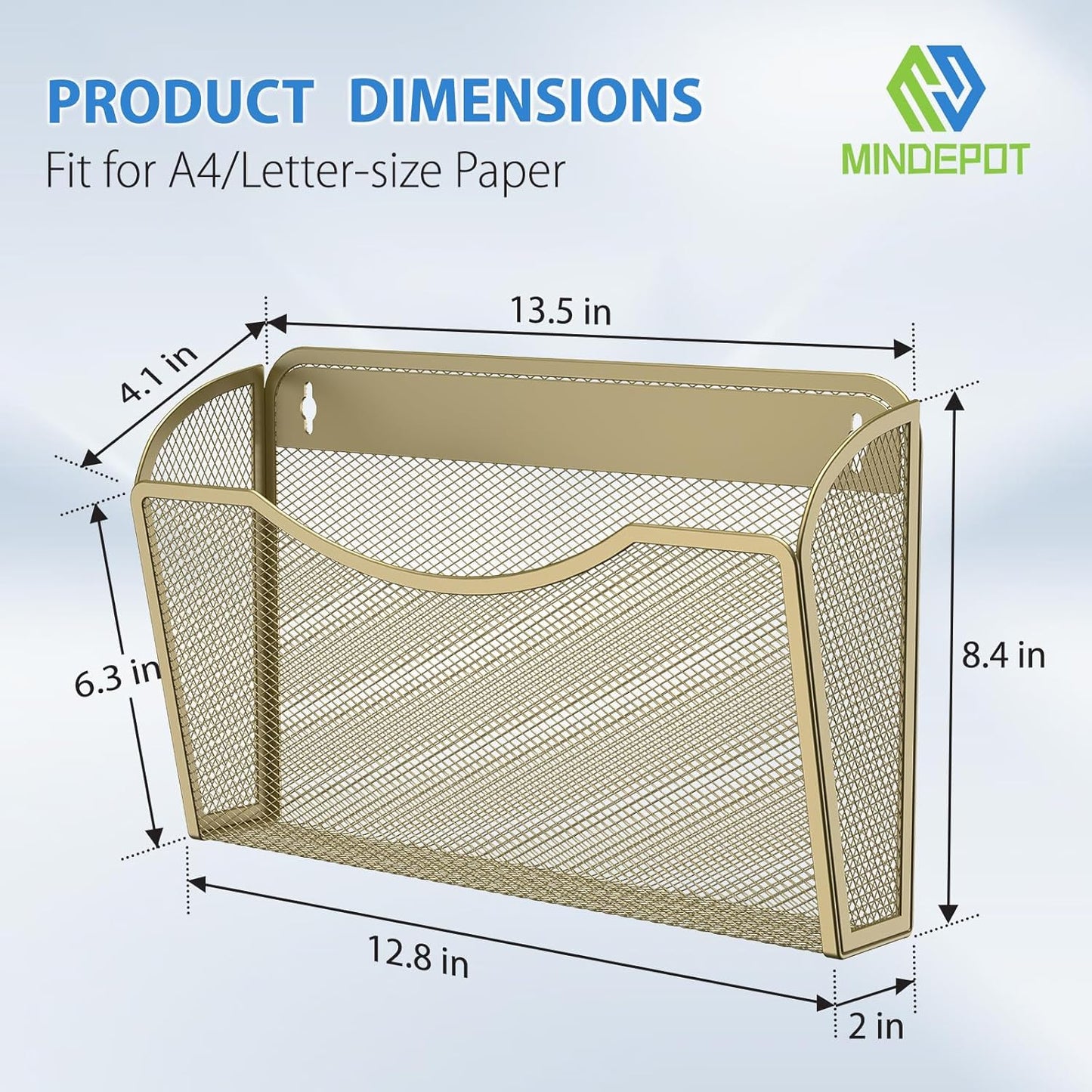 Wall File Organizer,Hanging Wall Mounted File Folder Binder Holder Mail Organizer for Office,Home and School Supplies