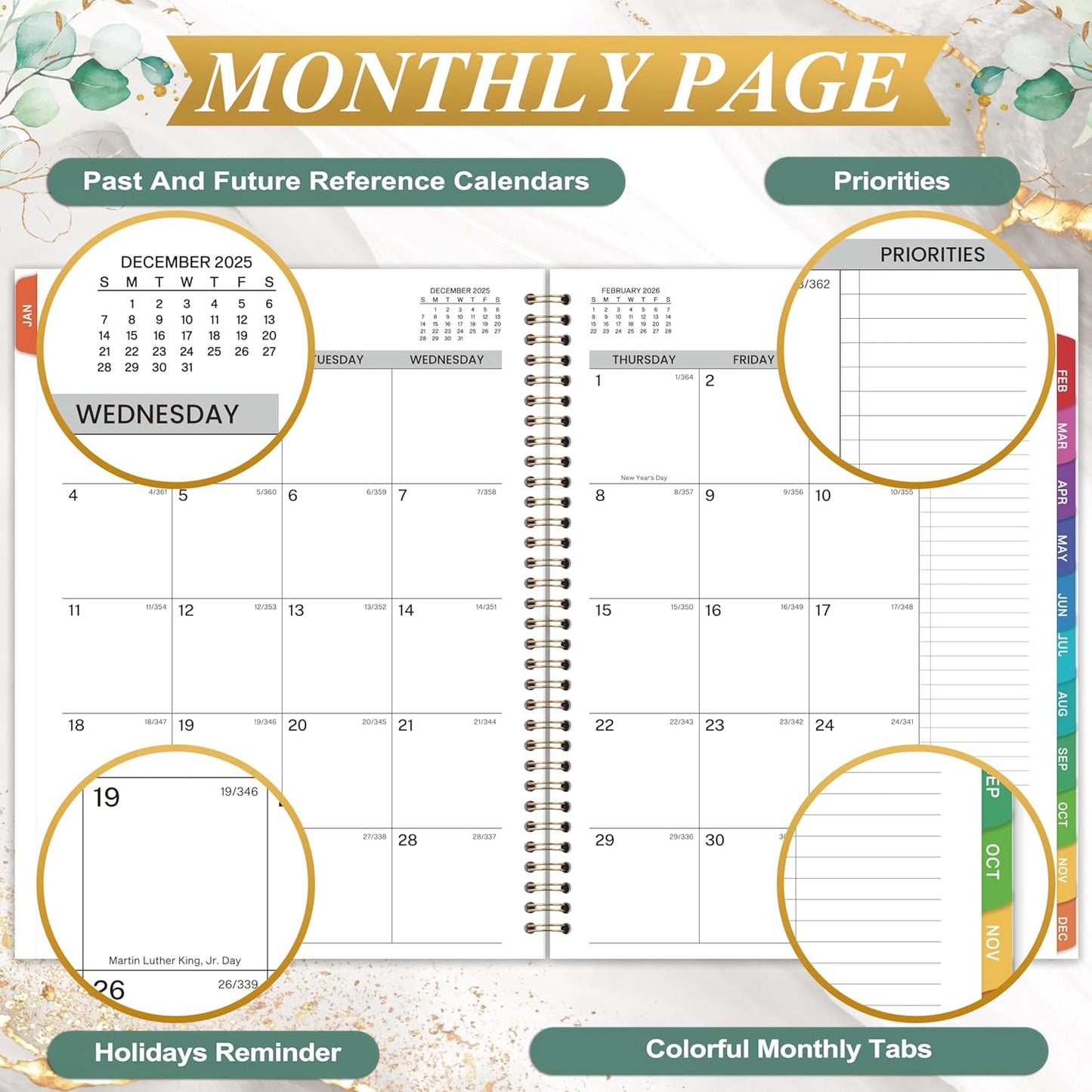 2026 Appointment Book - Daily Planner 2026, 8.5'' x 11'', Weekly Appointment Planner, January 2026 - December 2026, Daily Planner with 30-Minute Interval