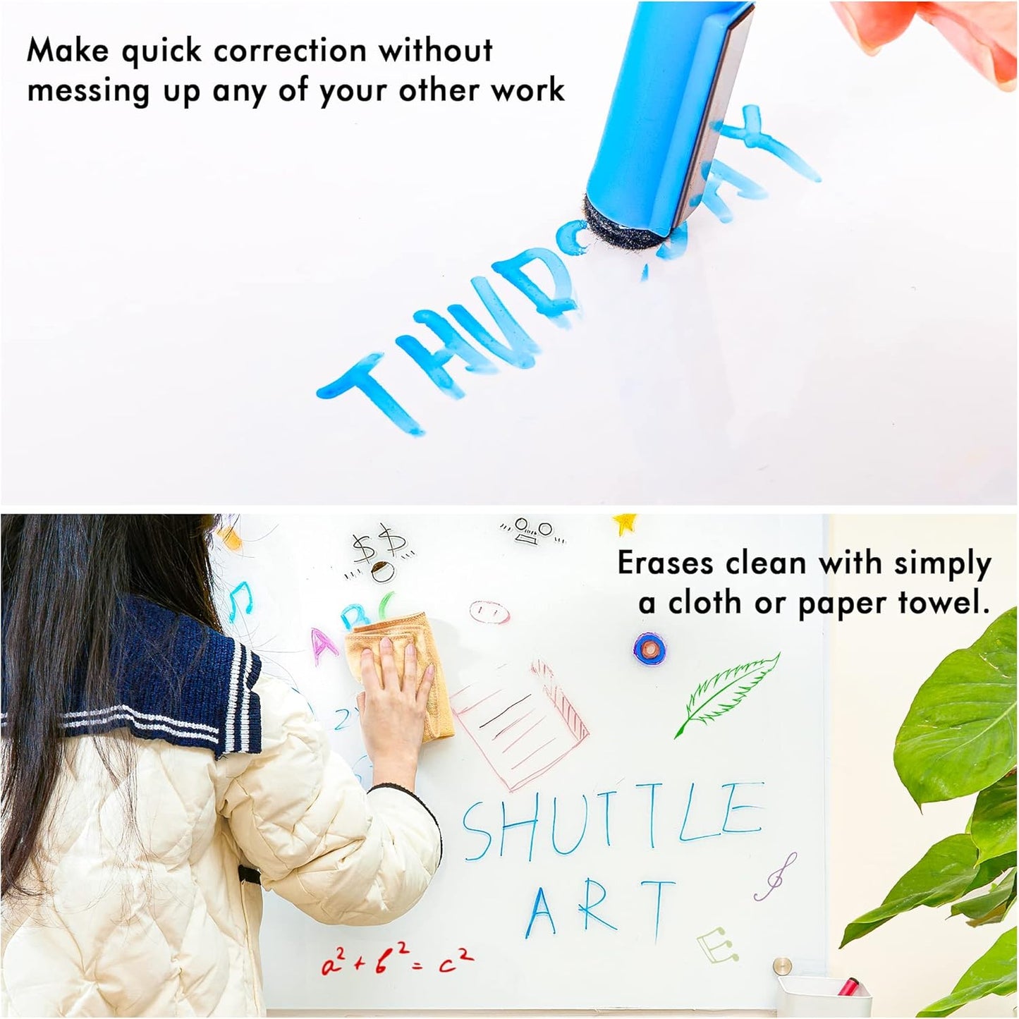 Shuttle Art Dry Erase Markers, 25 Pack 20 Colors Whiteboard Markers,Bundled with 5 Extra Black, Fine Tip Markers for Kids,Perfect for Writing on Dry-Erase Surfaces,School Office Supplies