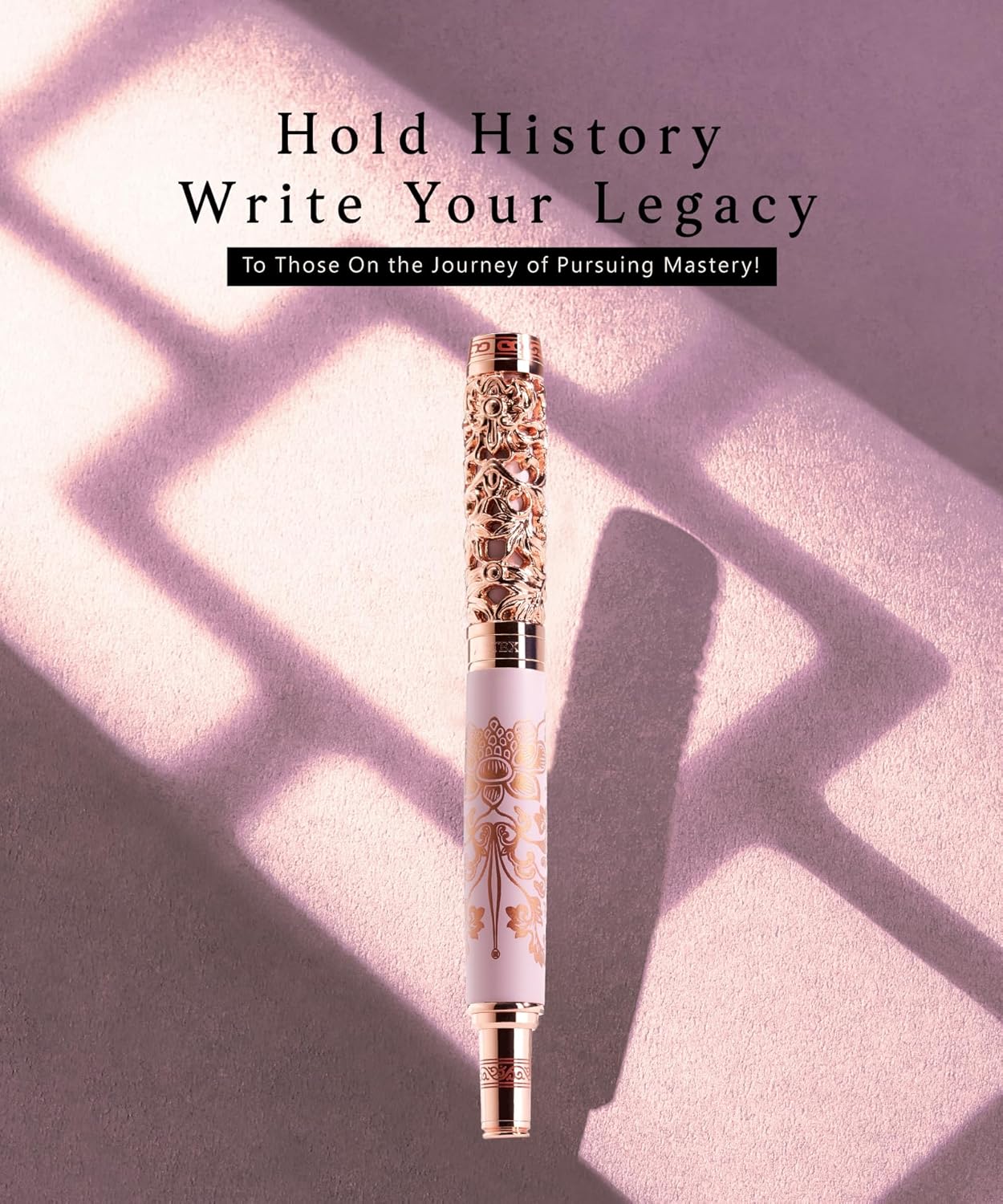 Luxury Fountain Pen Set With Stand - Museum Art Collections - Crafting Timeless Beauty - the Best Gift & Office Desk Decor, German SCHMIDT Fine Nib, Solid Metal & Marble Texture