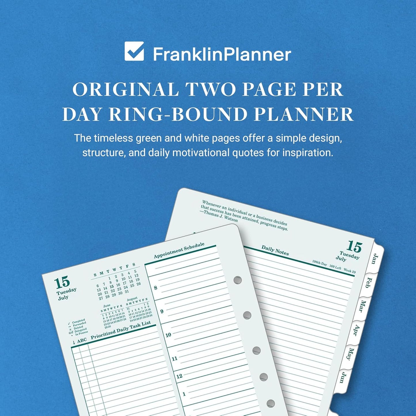 FranklinCovey - Original Two Page Per Day Ring-Bound Planner (Classic, Jul 2025 - Jun 2026)