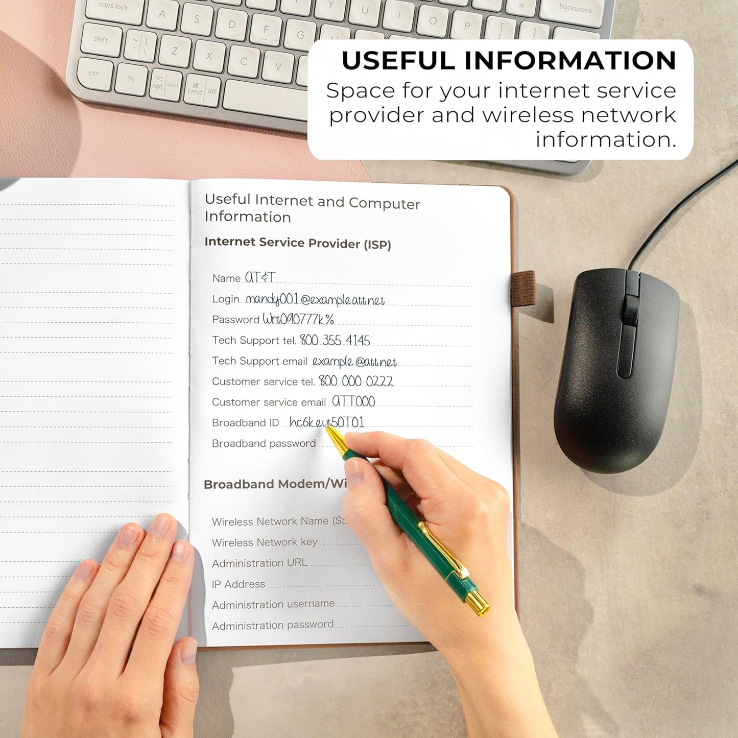 Clever Fox Password Book with alphabetical tabs. Internet Address Organizer Logbook. Large Password Keeper for Website Logins (Brown)