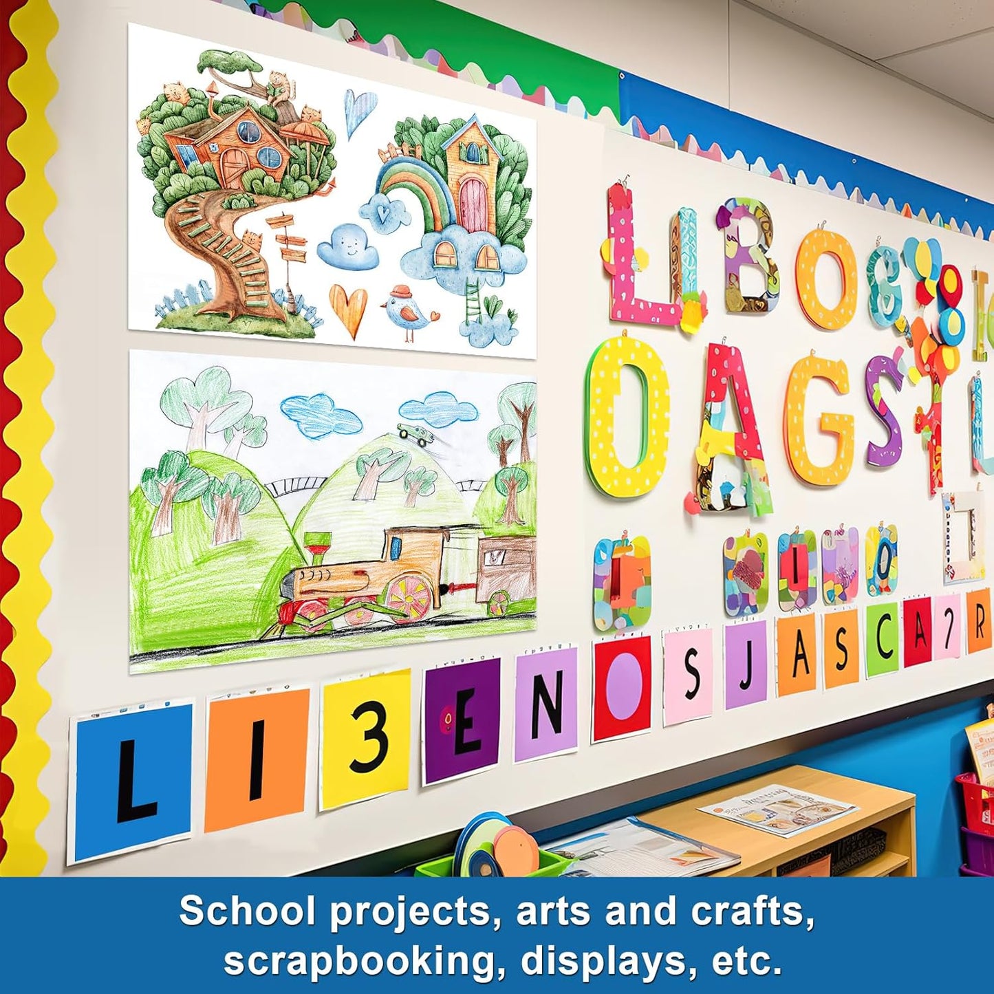 10 Pcs White Poster Board Paper 14x18, ROOKEA Blank Graphic Display Vision Boards Bulk for School Arts Classroom Crafts Projects Presentations Drawing Scrapbooking