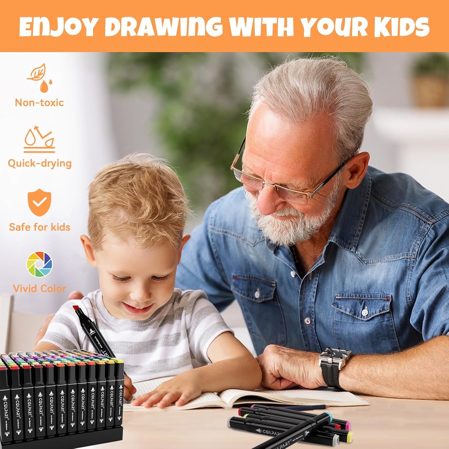 120 Colors Alcohol Markers Brush Tip Dual Tip Art Markers for Kids Marker Pens with Pen Holder and Case for Adult Coloring Painting Perfect for Painting,Sketching and Drawing Christmas Gift