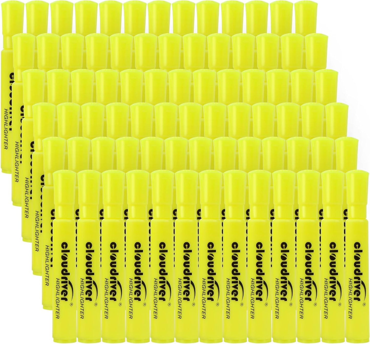 cloudriver Highlighters Bulk Pack of 78, Yellow Highlighter, Chisel Point, Quick Drying Ink, Highlighters Suitable For Classroom, Office And Shop