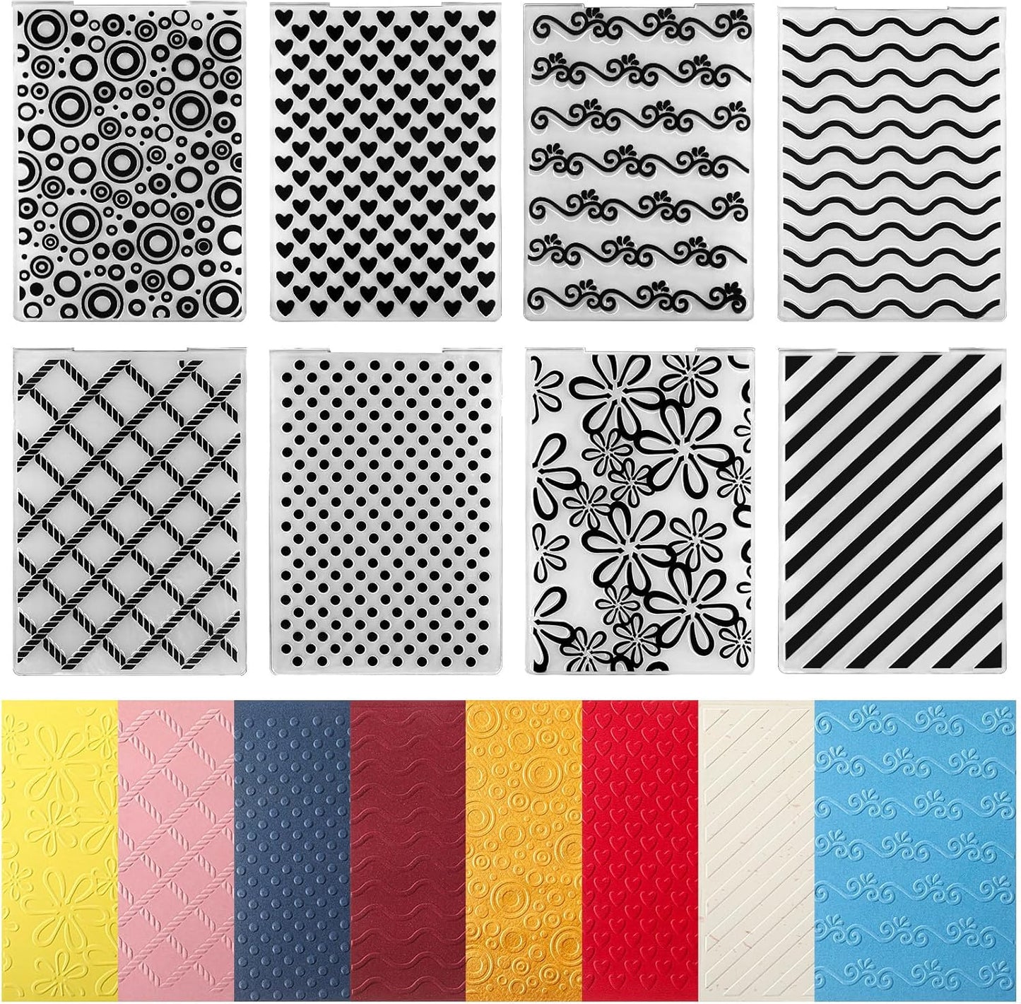 Geiserailie 8 Pieces Embossing Folders Embossing Machine Template Paper Card Heart Folders for Card Making DIY Flower Scrapbook Photo Album Craft Decoration 5.9 x 4.1 Inch(8 Pcs,Classic Style)