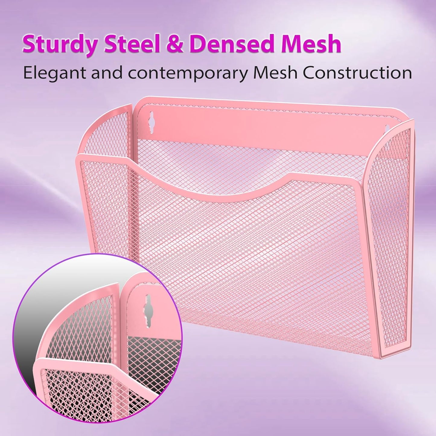 Wall File Organizer,Hanging Wall Mounted File Folder Binder Holder Mail Organizer for Office,Home and School Supplies