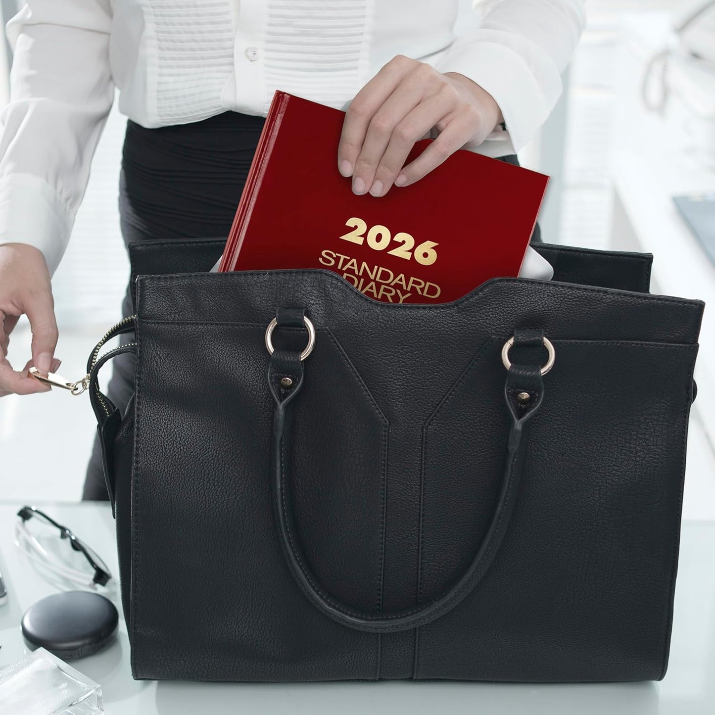 AT-A-GLANCE 2026 Diary, Standard Diary, Daily, 7-3/4" x 12", Large, 12-Month, Hardcover, Red (SD3761326)