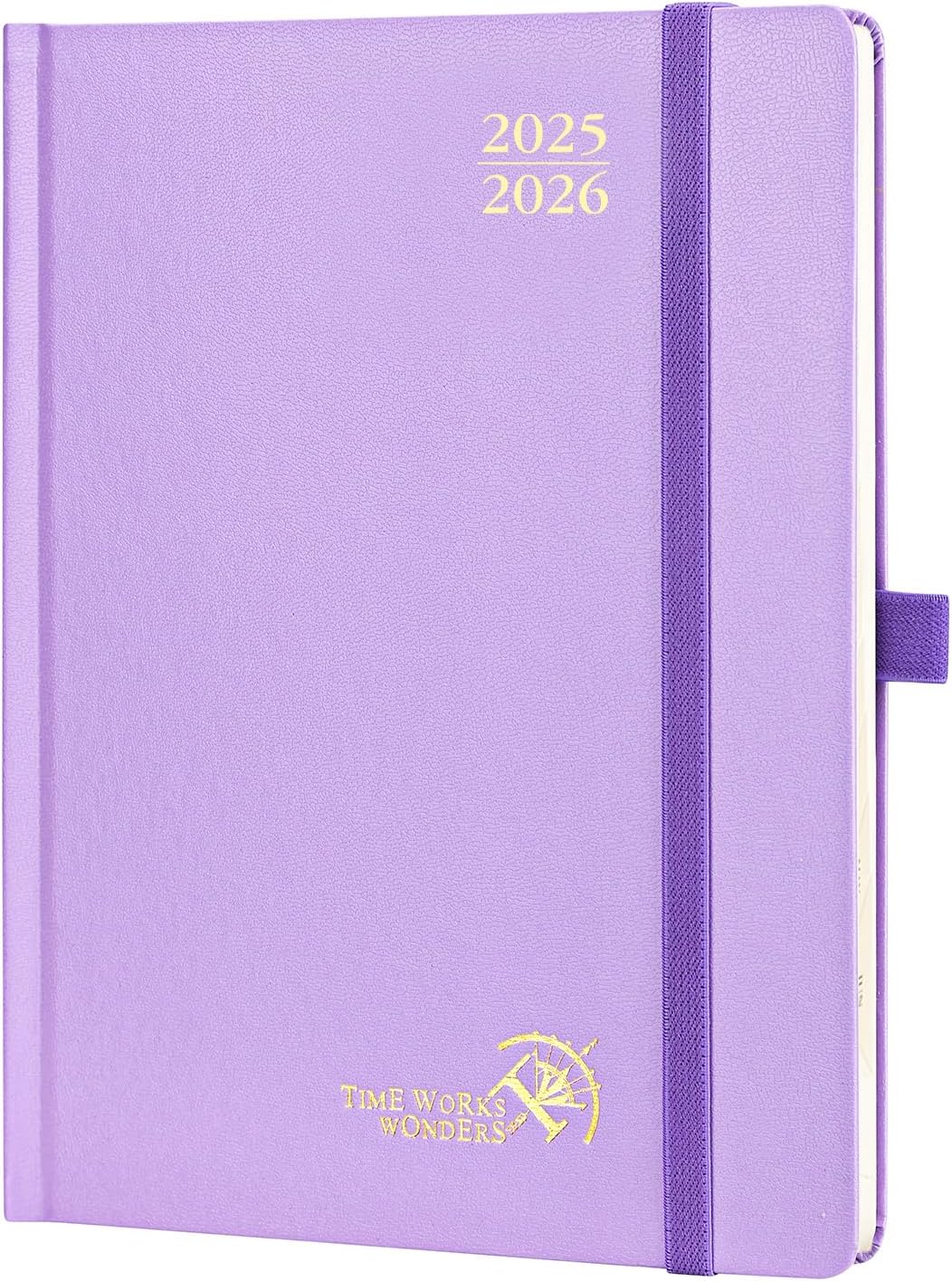 POPRUN Planner 2025-2026, (Medium 6.5'' x 8.5'' Hard Cover) Academic Calendar (July 25-June 26) Daily Weekly and Monthly Appointment Book with Hourly Time Slots, Monthly Tabs, 100 GSM - Violet