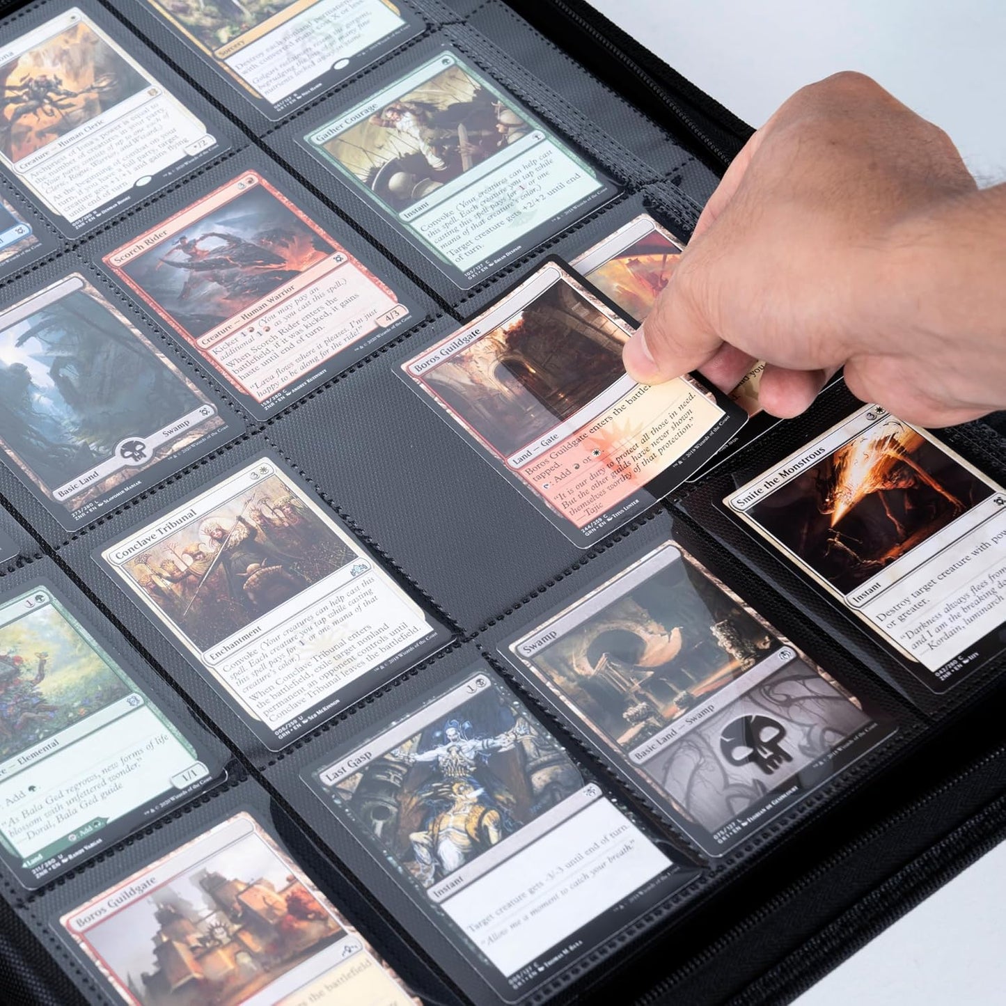 1408+ Pockets Trading Card Binder, 16-Pocket Card Ablum Compatible with MTG,Sports Cards & Other Standard Size Trading Card (Black)