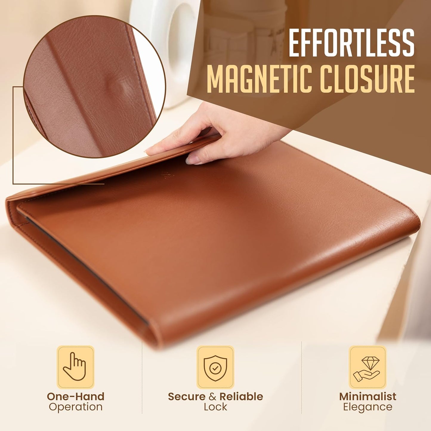 STLYIO Trifold Padfolio - Magnetic Closure. Stretchable Compartment for Tablet, Documents. Elastic Pockets for Phone, Gadgets, Passport, Travel Documents. Letter-Sized Notepad and Gift Box Included.