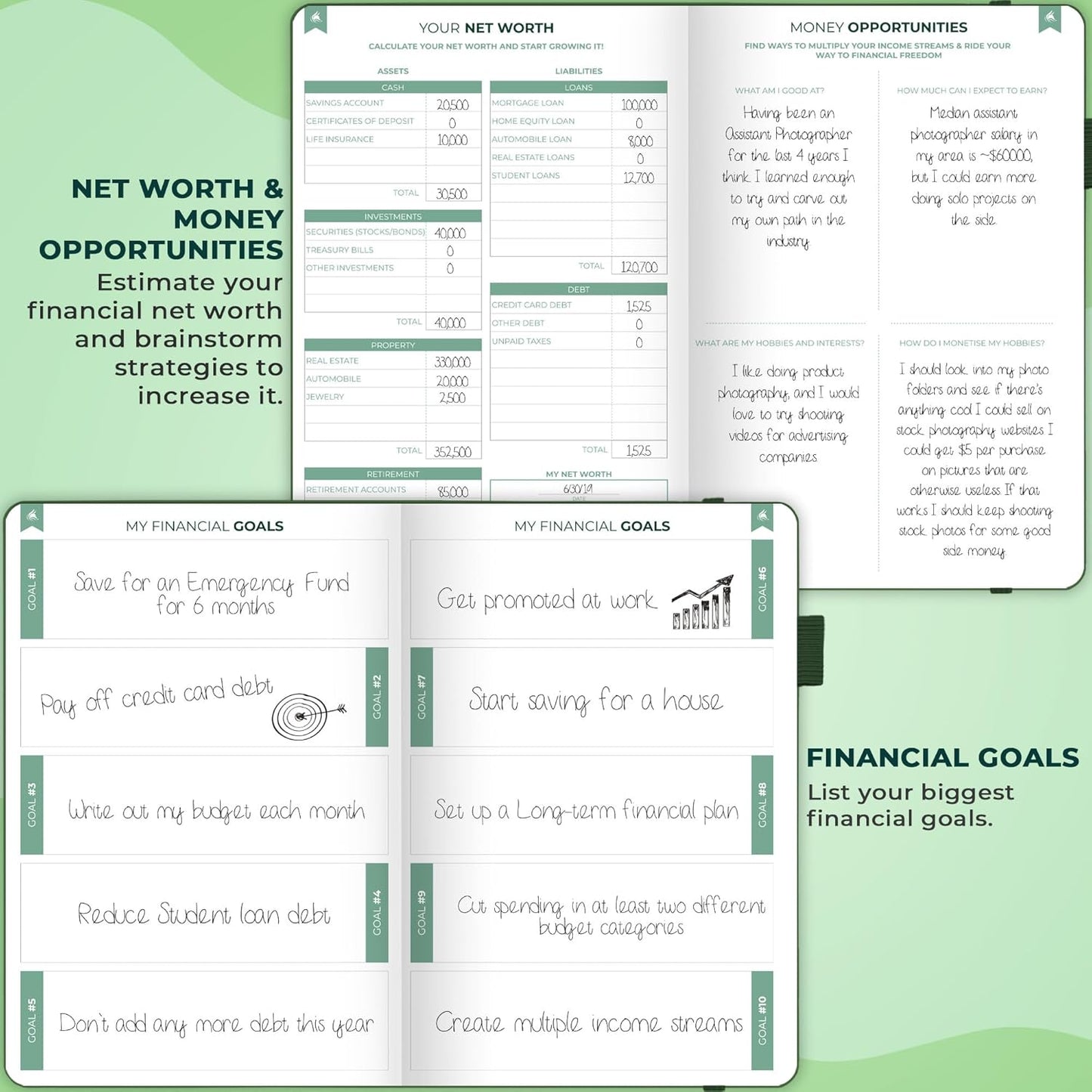 Clever Fox Bi Weekly Budget Planner – Undated Financial Organizer Book – Expense Tracker, Budgeting & Bill Notebook, A5 (Dark Green)