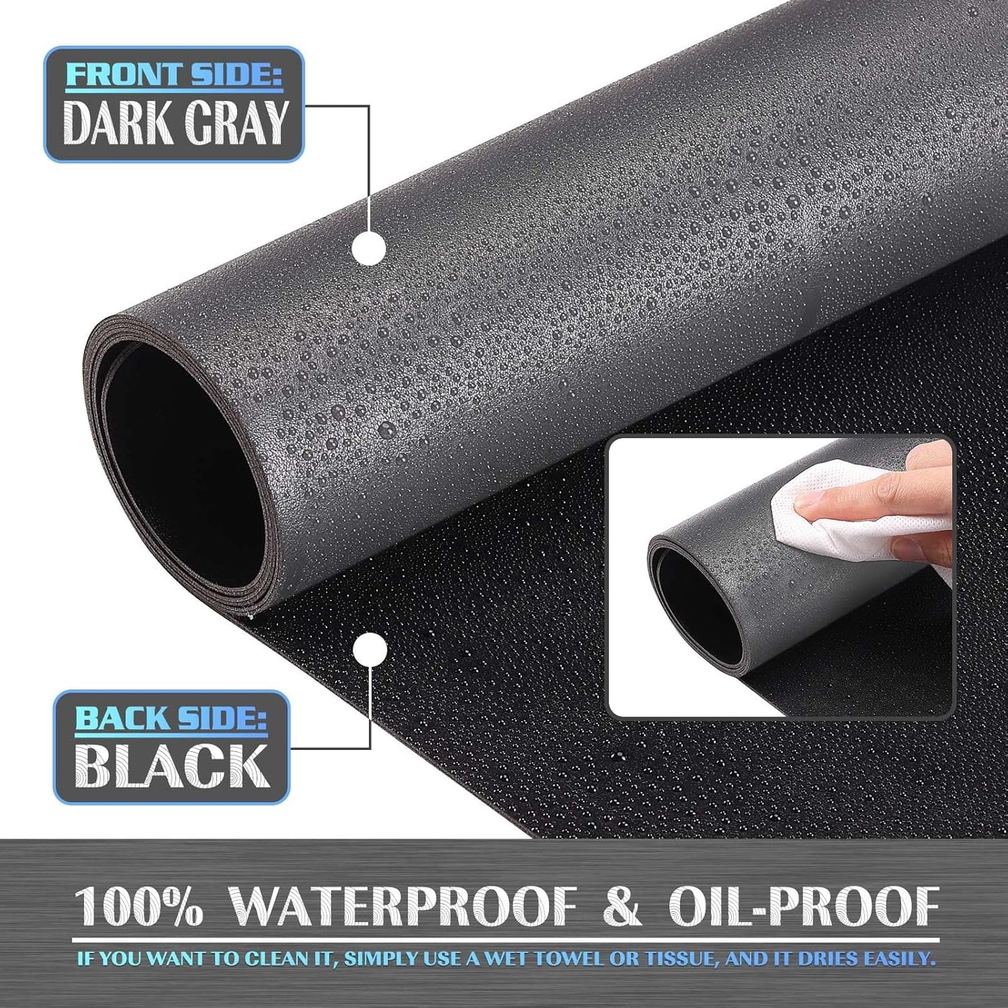 K KNODEL Large Office Leather Desk Mat, Mouse and Keyboard Pad, Computer and Laptop Mat, Desktop Protector and Cover, Writing Pad and Blotter (35.4"x17", Dark Gray)