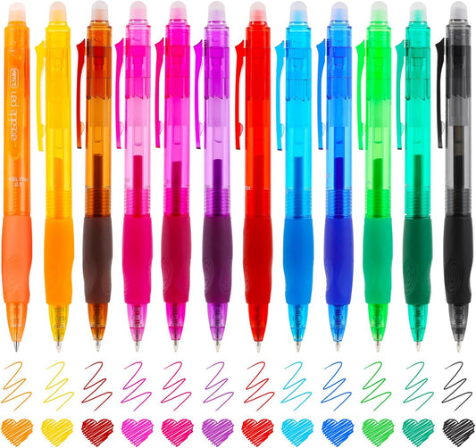 USUAL Erasable Gel Pens Erasable Colored Pens Fine Point 0.5mm Erasable Pens Make Mistakes Disappear Retractable Erasable Gel Pens for Drawing Writing School Office Supplie (Multicolor)