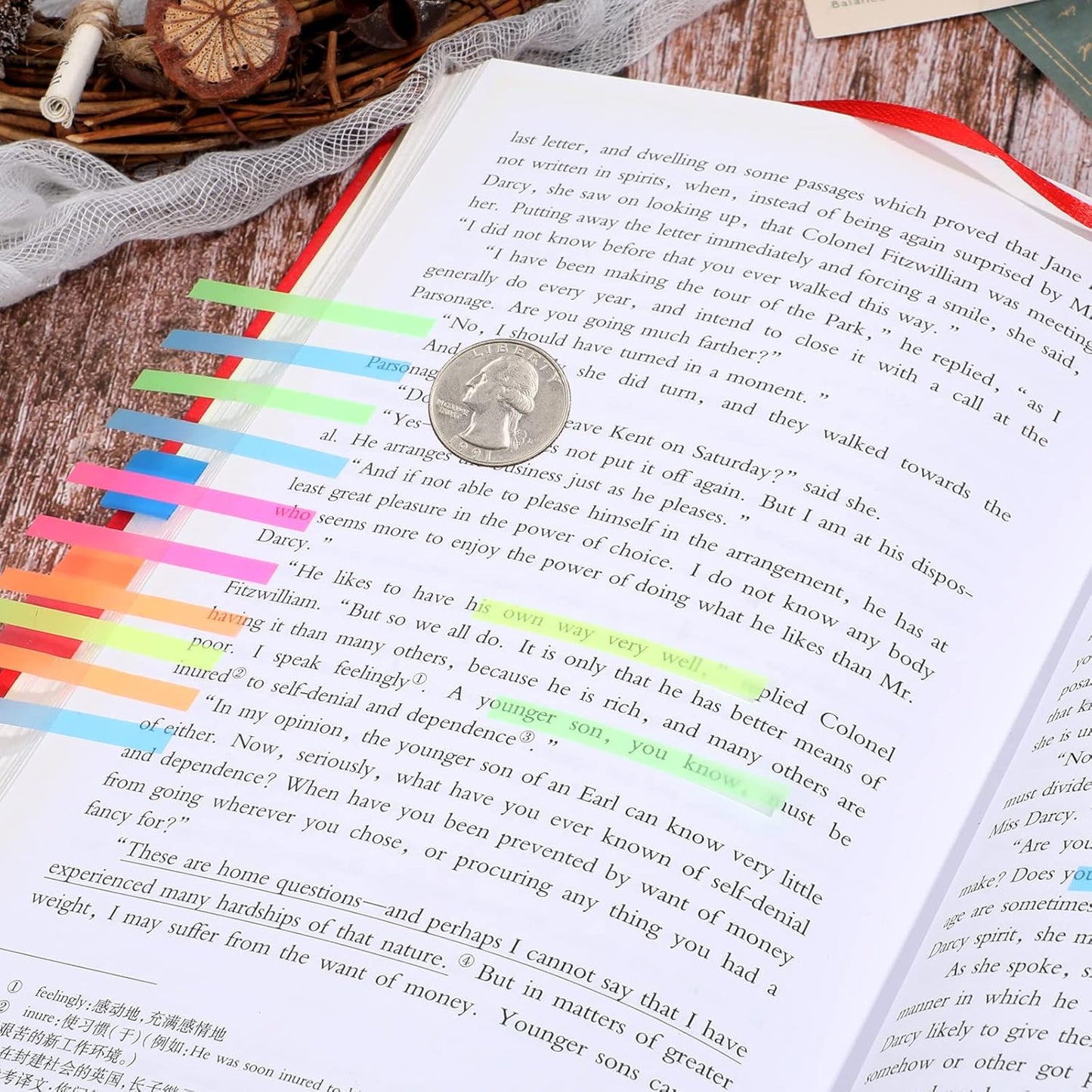 Zonon 4500 Pcs Removable Highlighter Tapes Text Highlighter Strips Transparent Sticky Note Tabs Neon Page Marker Index Tabs for Book Annotating Bible Study Aesthetic Office School Supplies