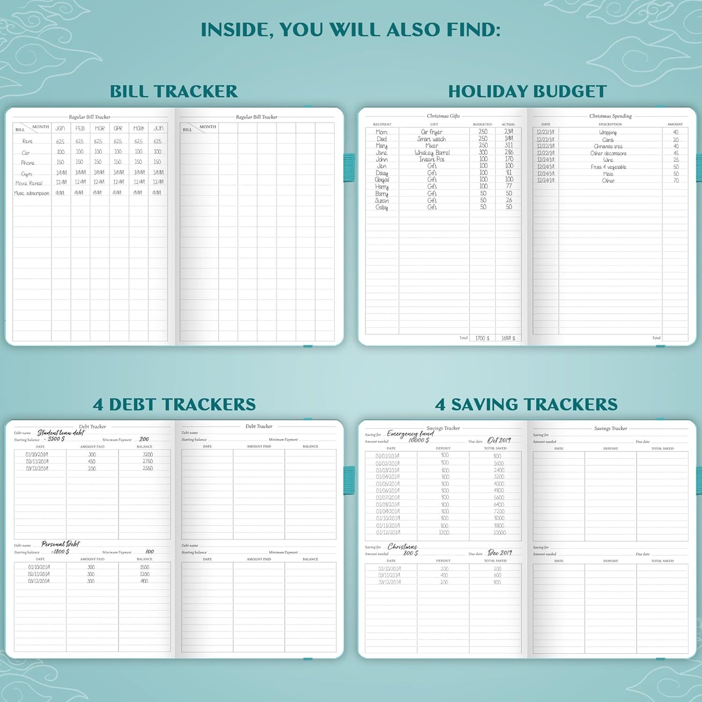 Legend Budget Planner – Financial Organizer Book. Money Account & Expense Tracker Notebook Journal for Household Monthly Budgeting (Viridian)