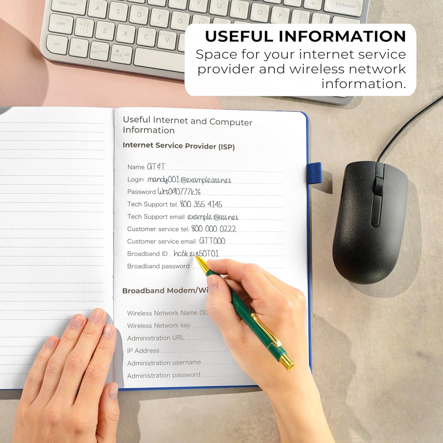 Clever Fox Password Book with alphabetical tabs. Internet Address Organizer Logbook. Large Password Keeper for Website Logins (Royal Blue)