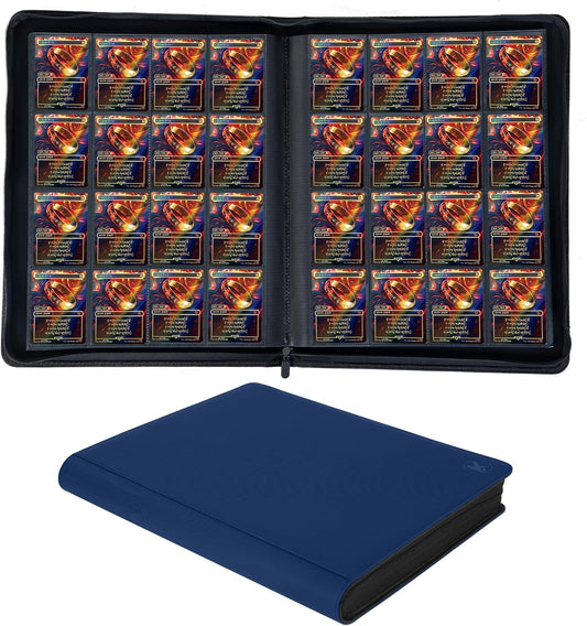 1408+ Pockets Trading Card Binder, 16-Pocket Card Ablum Compatible with MTG,Sports Cards & Other Standard Size Trading Card (Navy Blue)