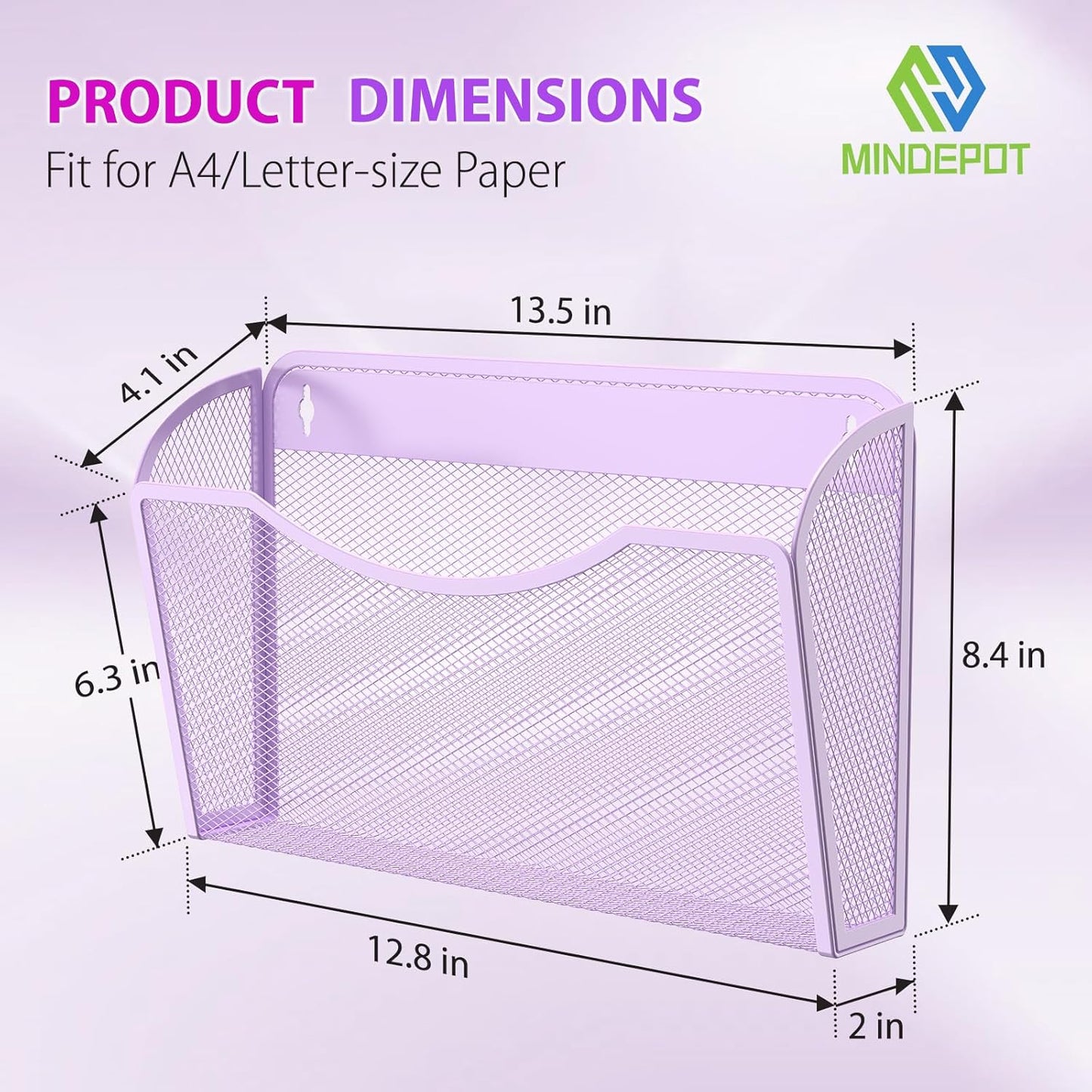 Wall File Organizer,Hanging Wall Mounted File Folder Binder Holder Mail Organizer for Office,Home and School Supplies