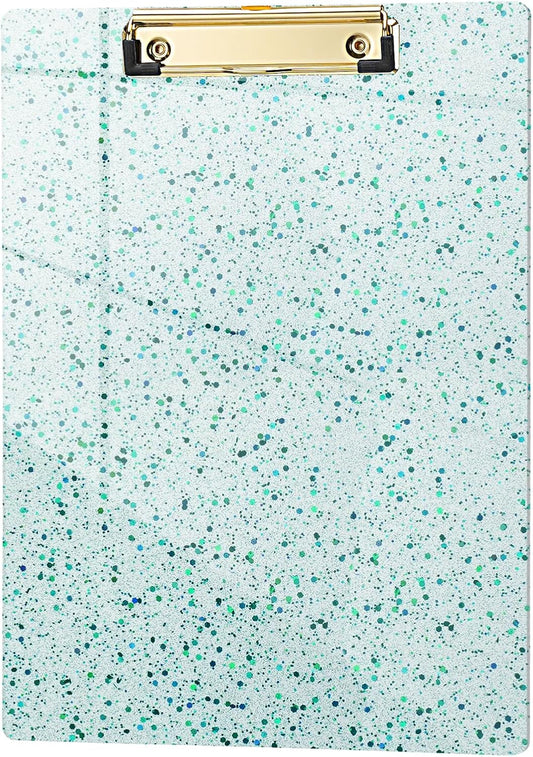 Hongri Plastic Acrylic Glitter Clipboard, 8.5x11" Stardard Letter A4 Size Clipboards for Classroom, Taecher, Women.Cute Confetti Clip Board, Office Supplies, School Supplies.
