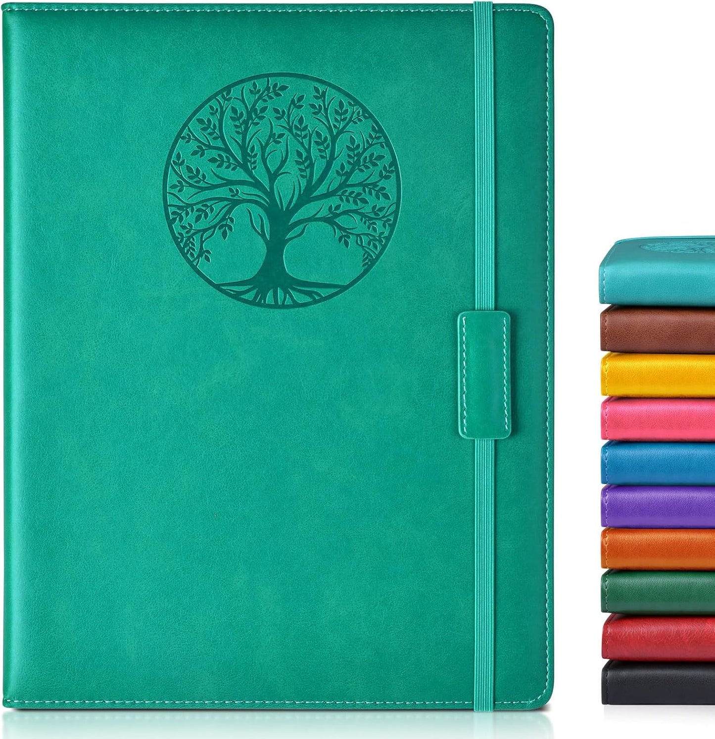 Lined Journal Notebook for Women Men,256 Pages A4 Large Hardcover Leather Journals for Writing,Travel,Business,Work,School,College Ruled Notebooks for Note Taking,Diary Notepad 8.6"×11" (Blue)