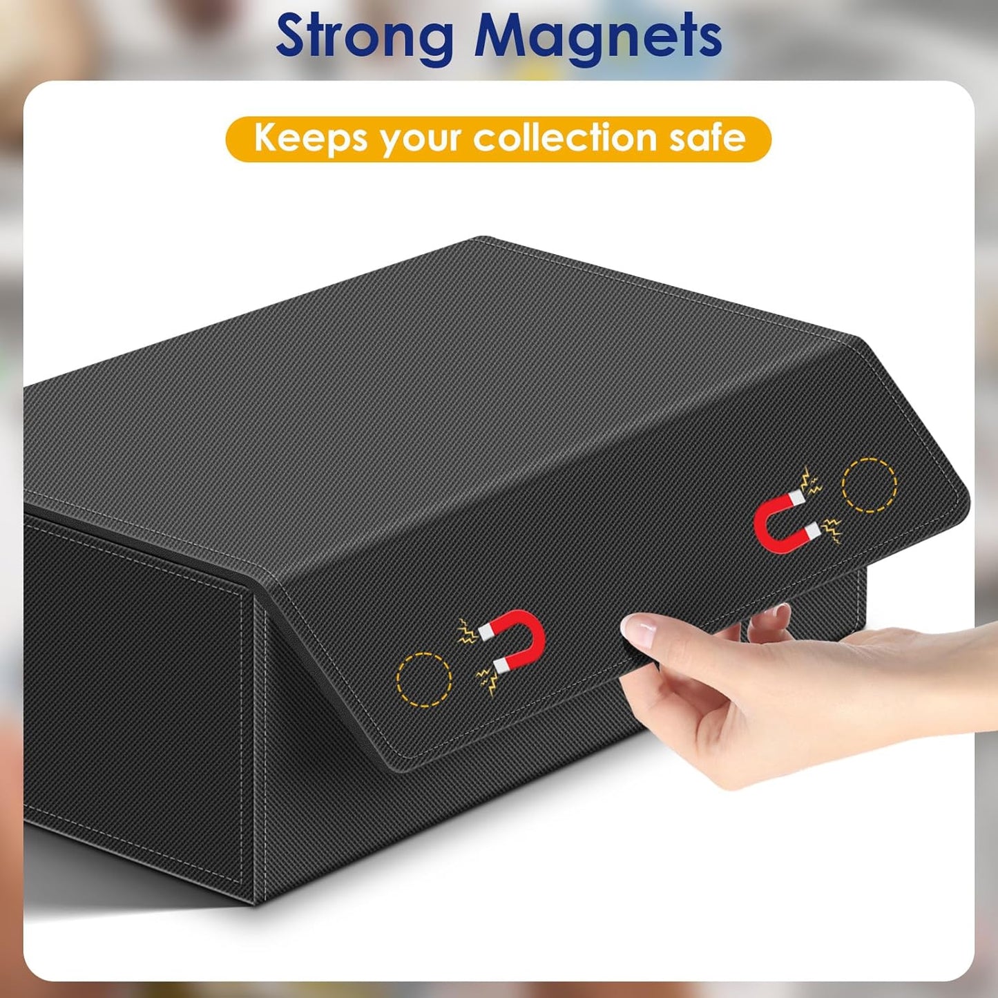 1200+ Card Deck Case for Trading Cards, Leather Commander Card Storage Box Magnetic Card Holder Fit for MTG TCG and Sport Cards