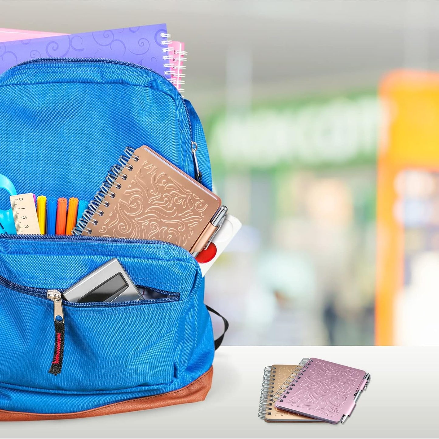 Zonon 2 Pcs Mini Password Book with Alphabetical Tabs Metal Password Keeper Book Portable Organizer Elegant Mandala Pattern Notebook with Pen, Spiral Bound for Information(Rose Gold, Light Pink)