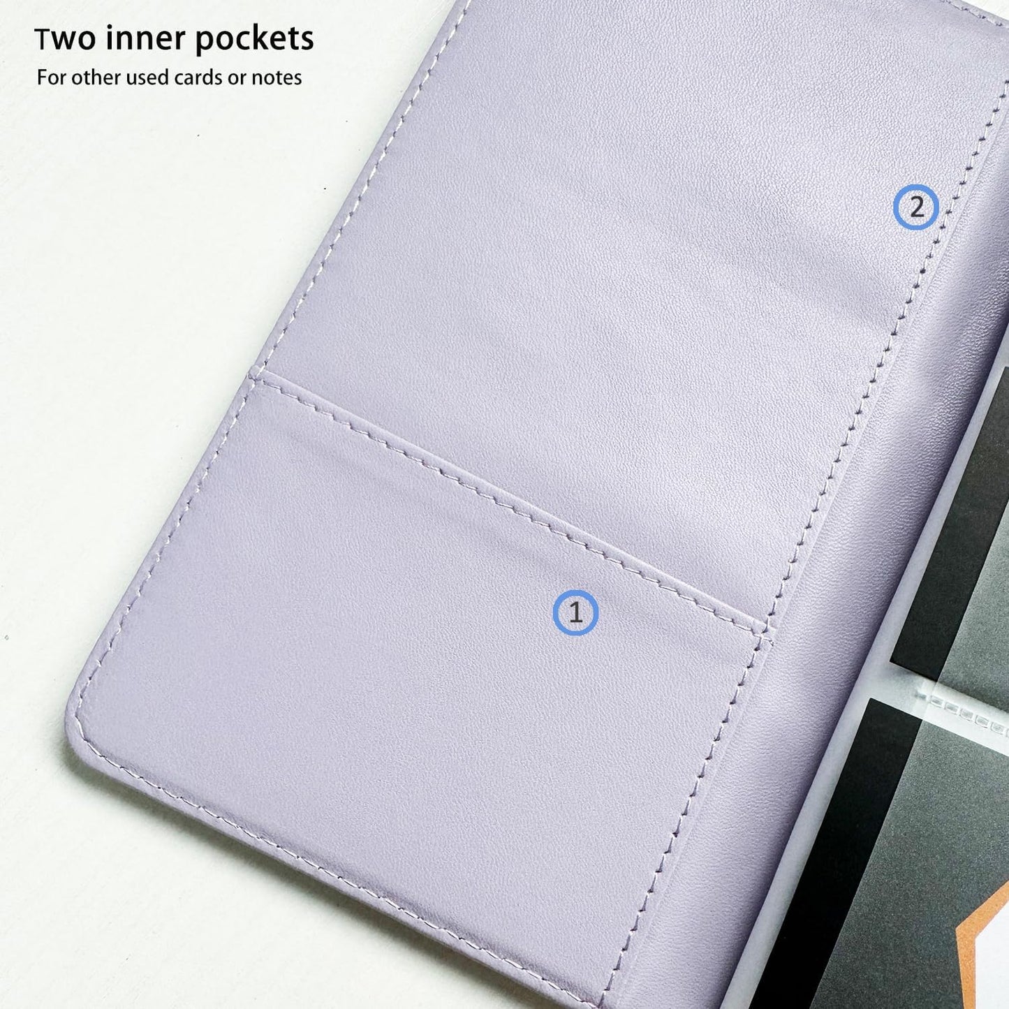 Leather Professional Business Card Holder Book Organizer, 240 Card Slots Capacity Booklet, Premium PU Name Cards Storage Folder with Soft Cover, Credit Card Binder Holder for Men/Women (Purple)