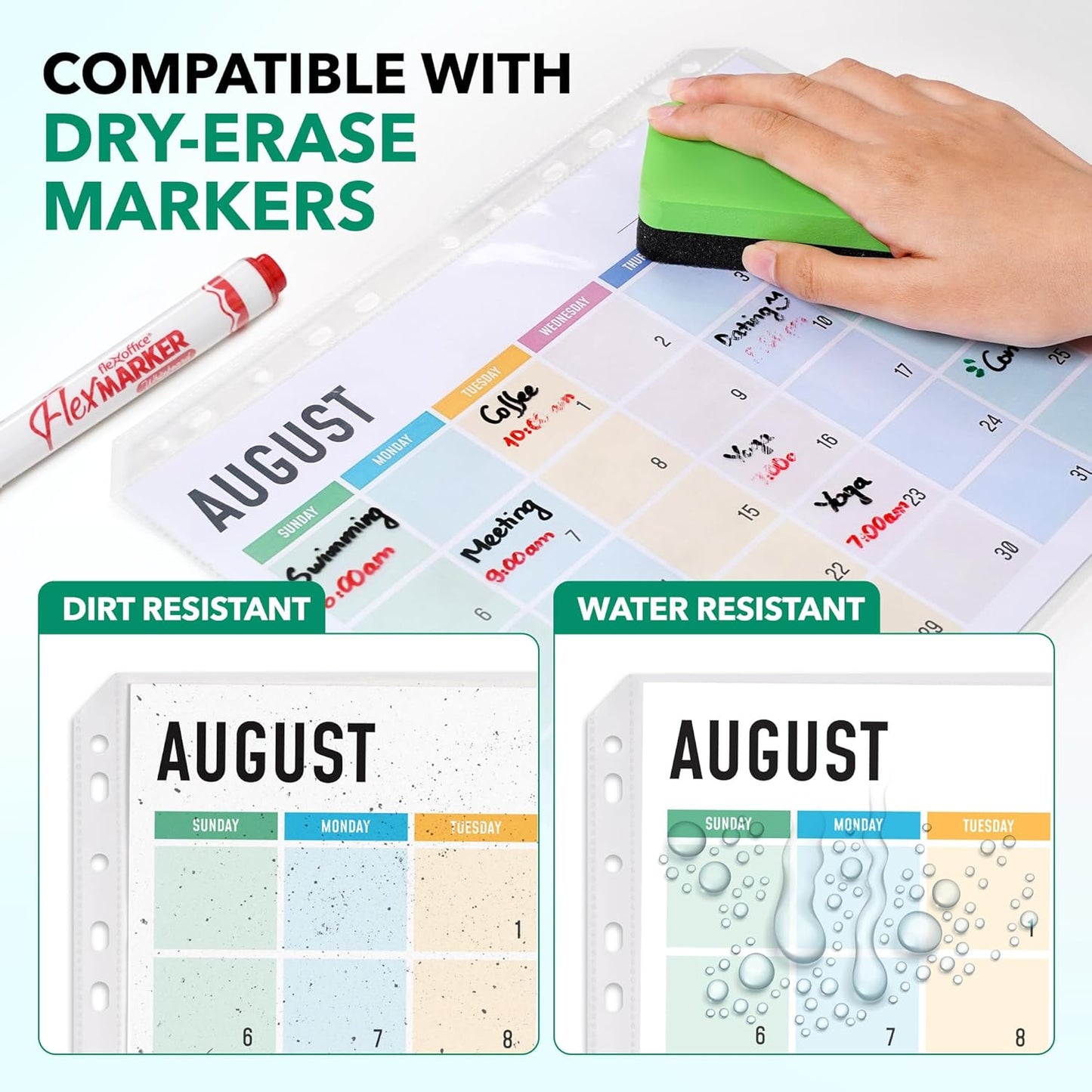 100 Pack, 8.5 x11 Clear Sheet Protectors, Page Protectors Heavy Duty for 3 Ring Binder, Top Loading Plastic Sleeves