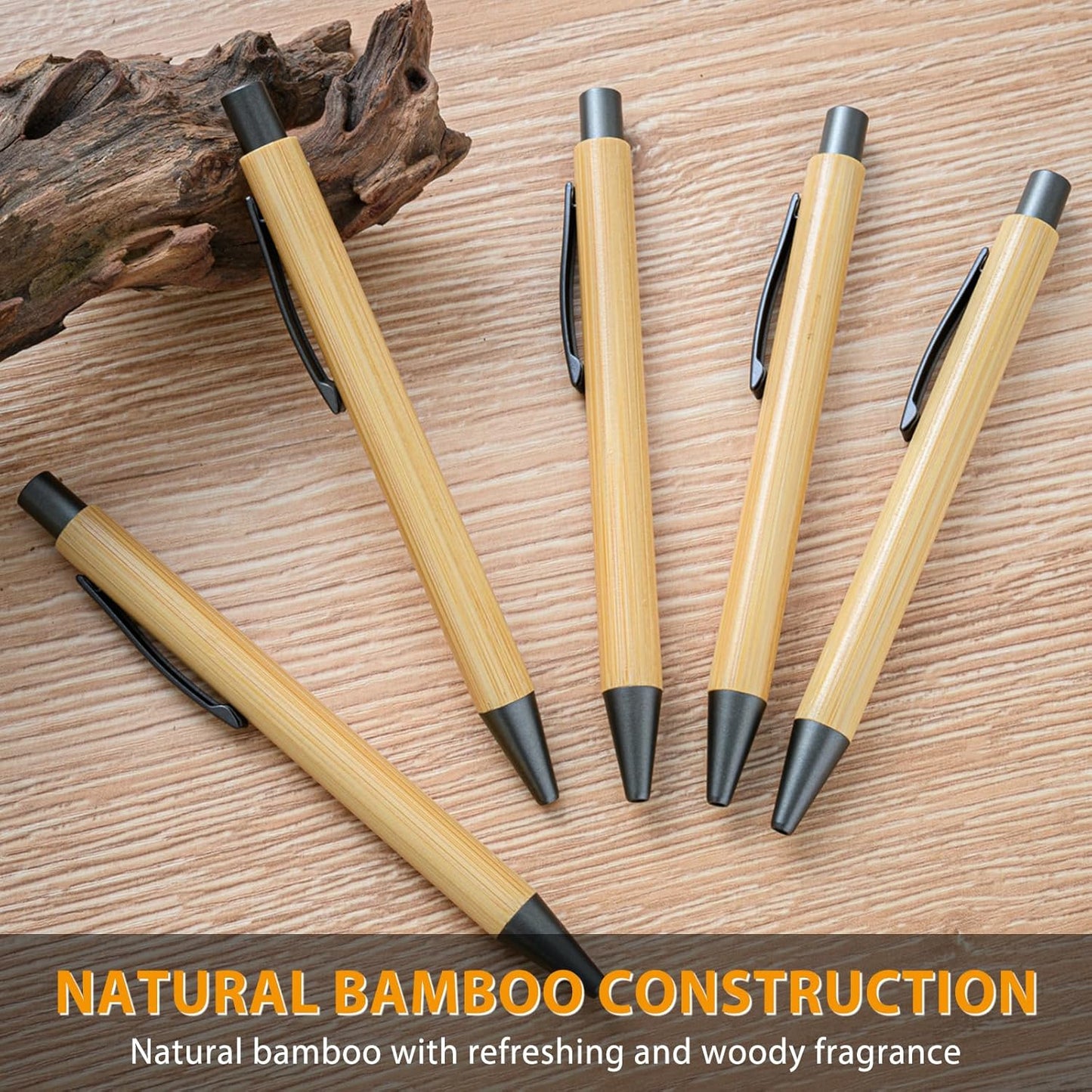 100pcs Bamboo Pens Bulk Wooden Bamboo Pens Engraving Wooden Ballpoint Pen Customizable Gift Pen Bulk