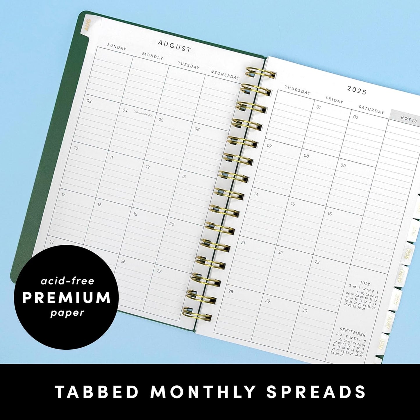 PAPERAGE 17 Month Academic Planner 2025-2026, Weekly & Monthly Spreads, August 2025 - December 2026, Small (5 in x 8 in), Royal Blue