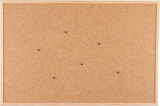 Go4Cork Framed Cork Bulletin Board - 35.4”x 23.6” | Premium Double-Sided Pine Frame Eco Cork Memoboard | Office, Home & Classroom Organization Decor | Pushpins & Set Up Accessories Included