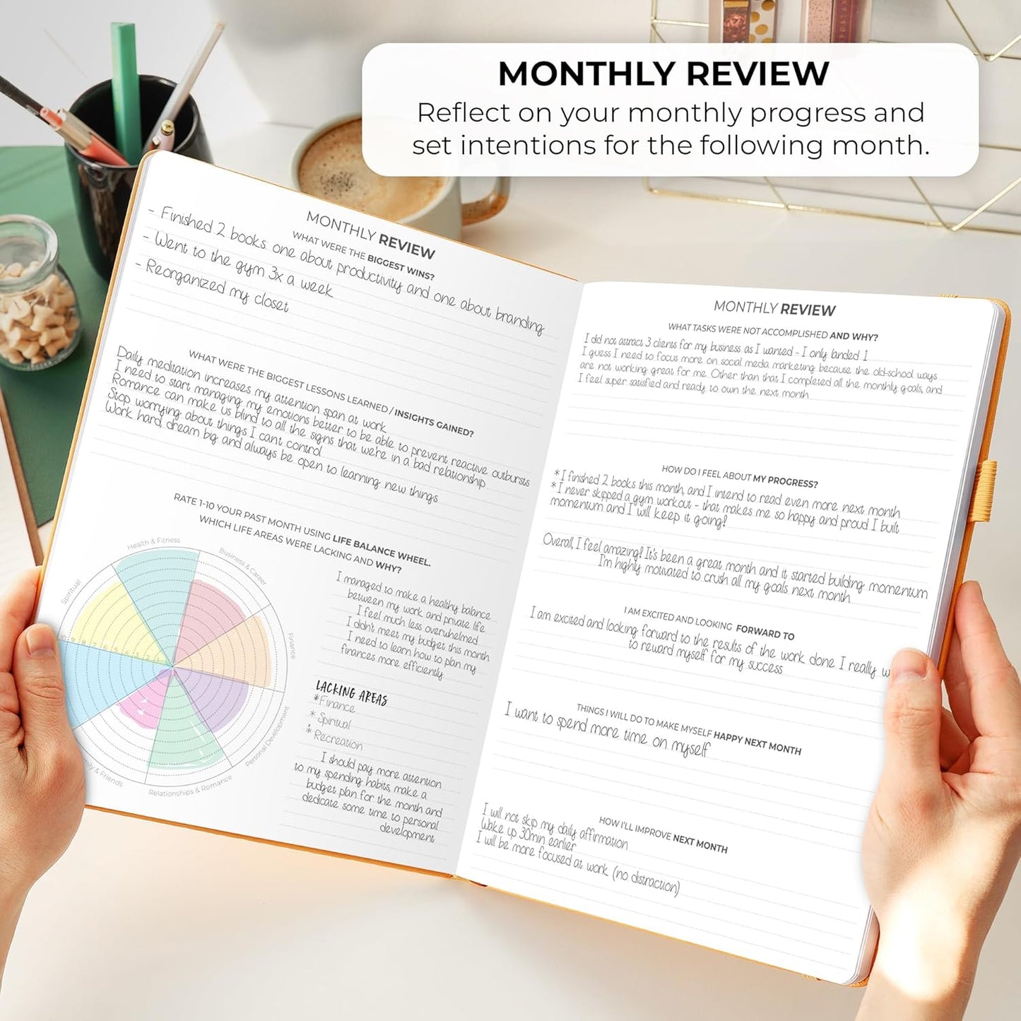 Clever Fox Planner PRO Schedule – Undated Weekly & Monthly Life Planner with Time Slots, Appointment Book & Daily Organizer, A4 (Amber Yellow)