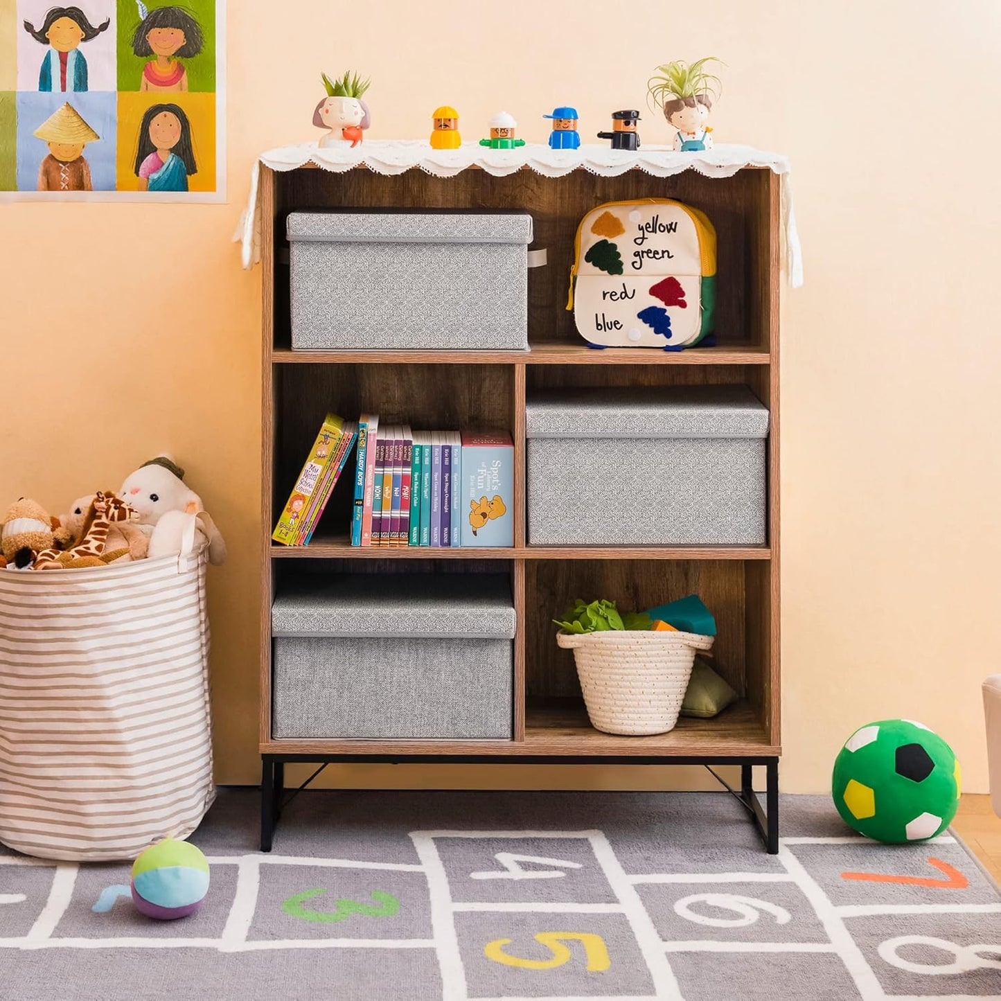 GRANNY SAYS Storage Bins with Lids, Keepsake Memory Box, Storage Basket with Lid, Closet Storage Organizer Bins, Decorative Storage Boxes, Gray, 3-Pack