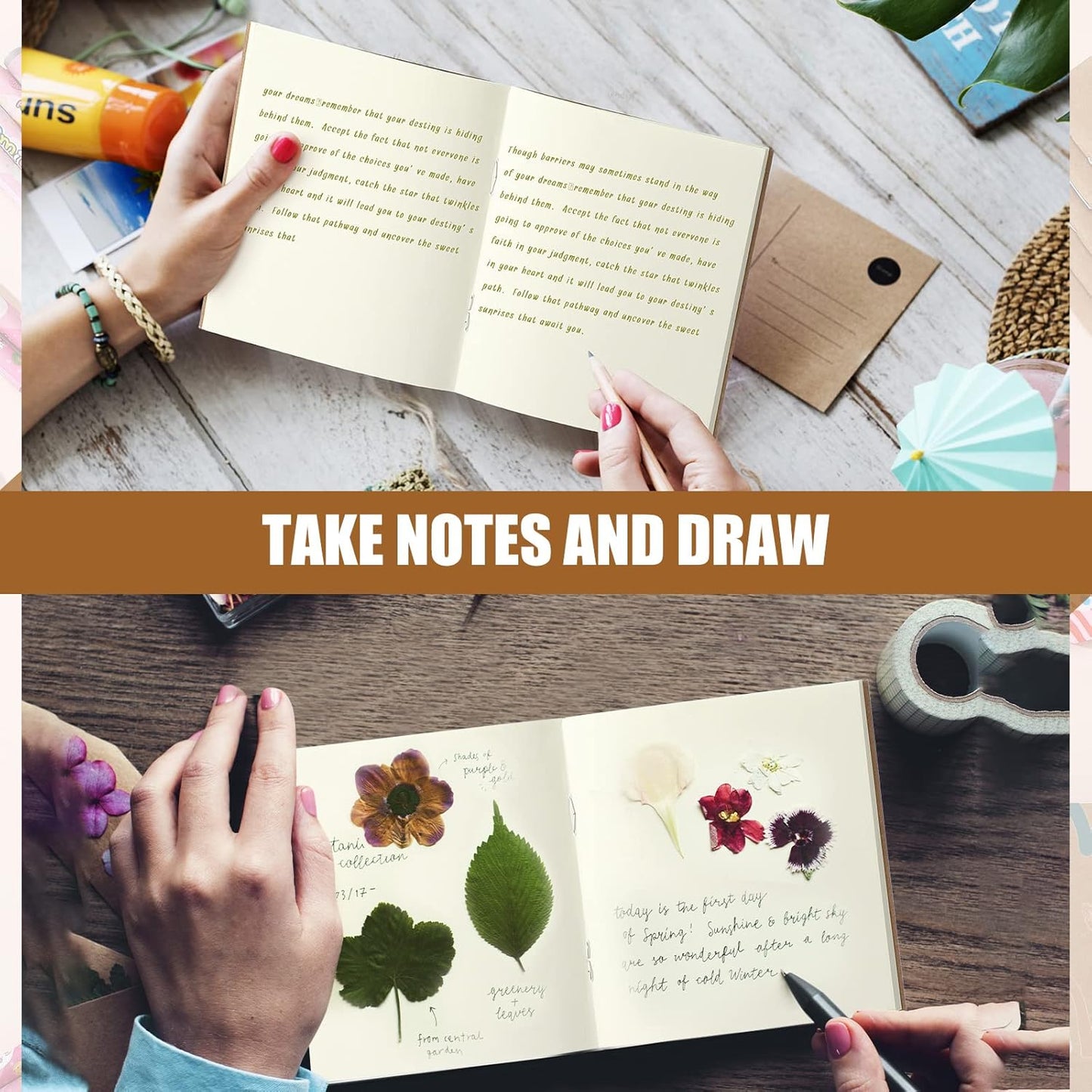 Thenshop 50 Pack Mini Pocket Kraft Notebooks Bulk 4 x 4 Inch Journal Notepads with Dot Memo Sketchbooks Writing Notepad for Party Favors Supplies(Brown,Blank Page)