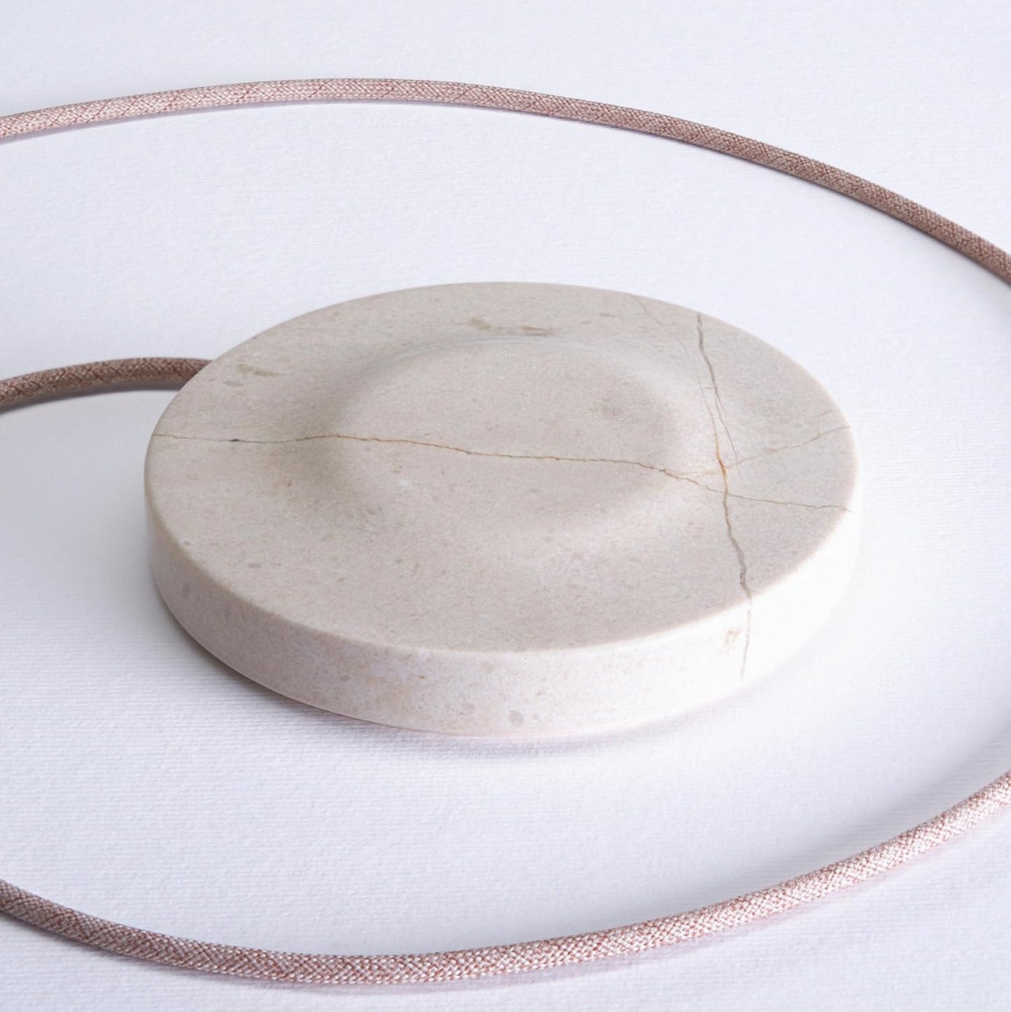 Einova Classic Stone – Marble Wireless Charging Pad Designed in Italy, Integrated 6 ft USB-C Cable, Smartphones, Wireless Earbuds, Smartwatches – Cream Marble