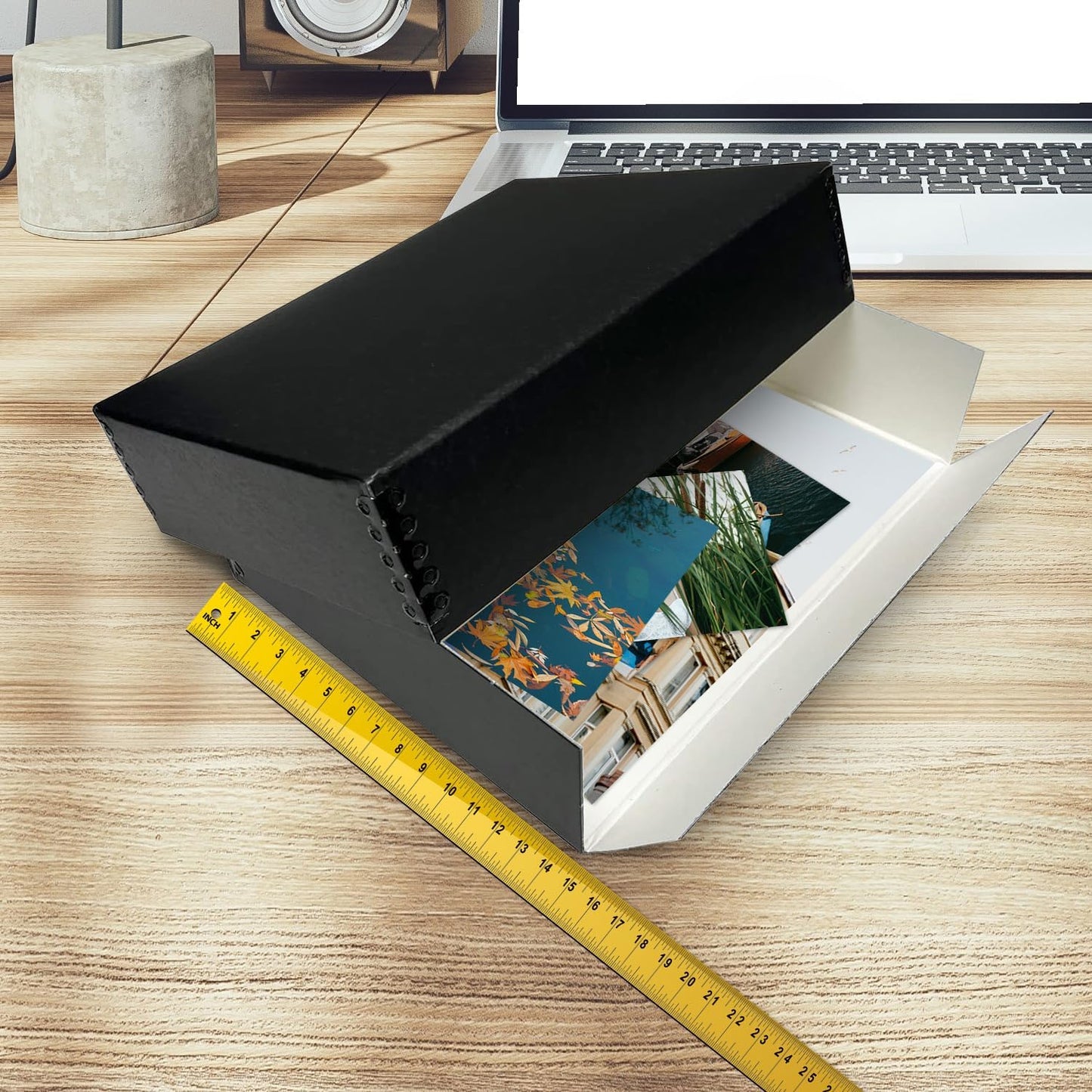 Golden State Art, Acid-Free Archival 14x18 Inches Metal Edge Drop Front Museum Photo Storage Box, Preserve Documents, Prints, Pictures, Photographs, Arts And Crafts, Black