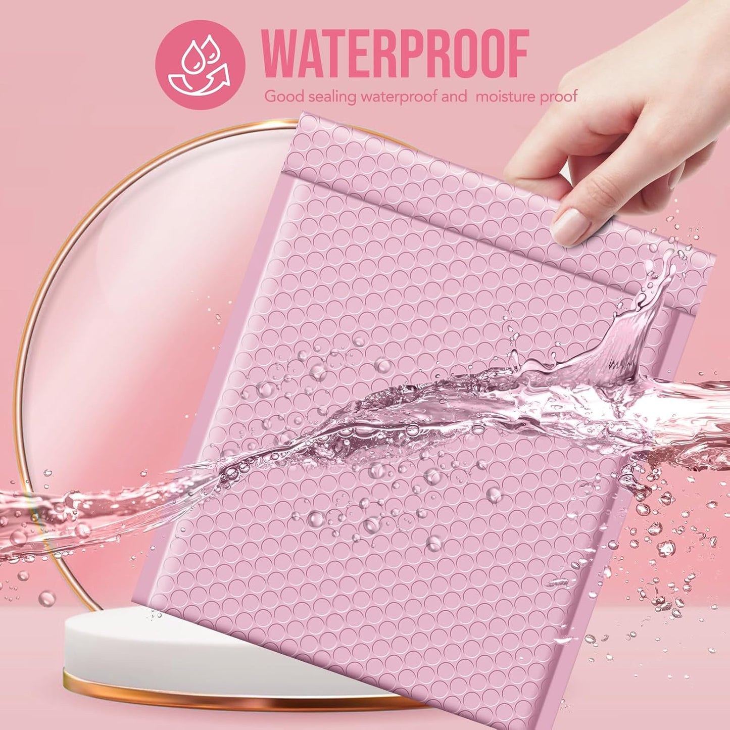 Fuxury Bubble Mailers 8.5x12" 40 Pack Thick Large Bubble Envelopes Opaque Cushion Padded Mailers for Mailing Books Clothes Small Business, Light Pink #2