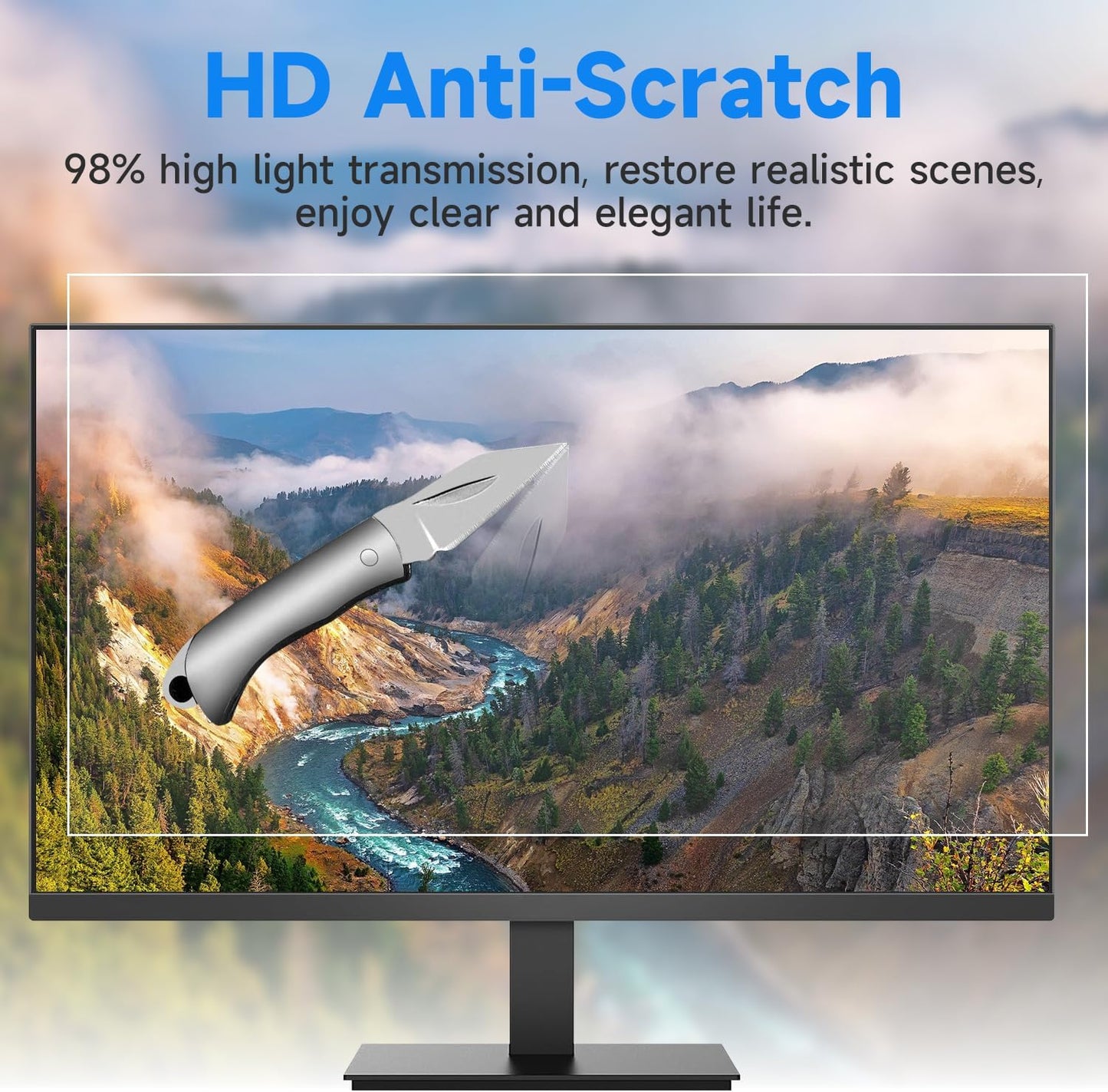 2 Pack 21.5 Inch Anti Glare Computer Screen Cover, Eye Protection Matte Anti Scratch Screen Protector Anti Glare Film for 21.5'' 16:9 Computer Monitor