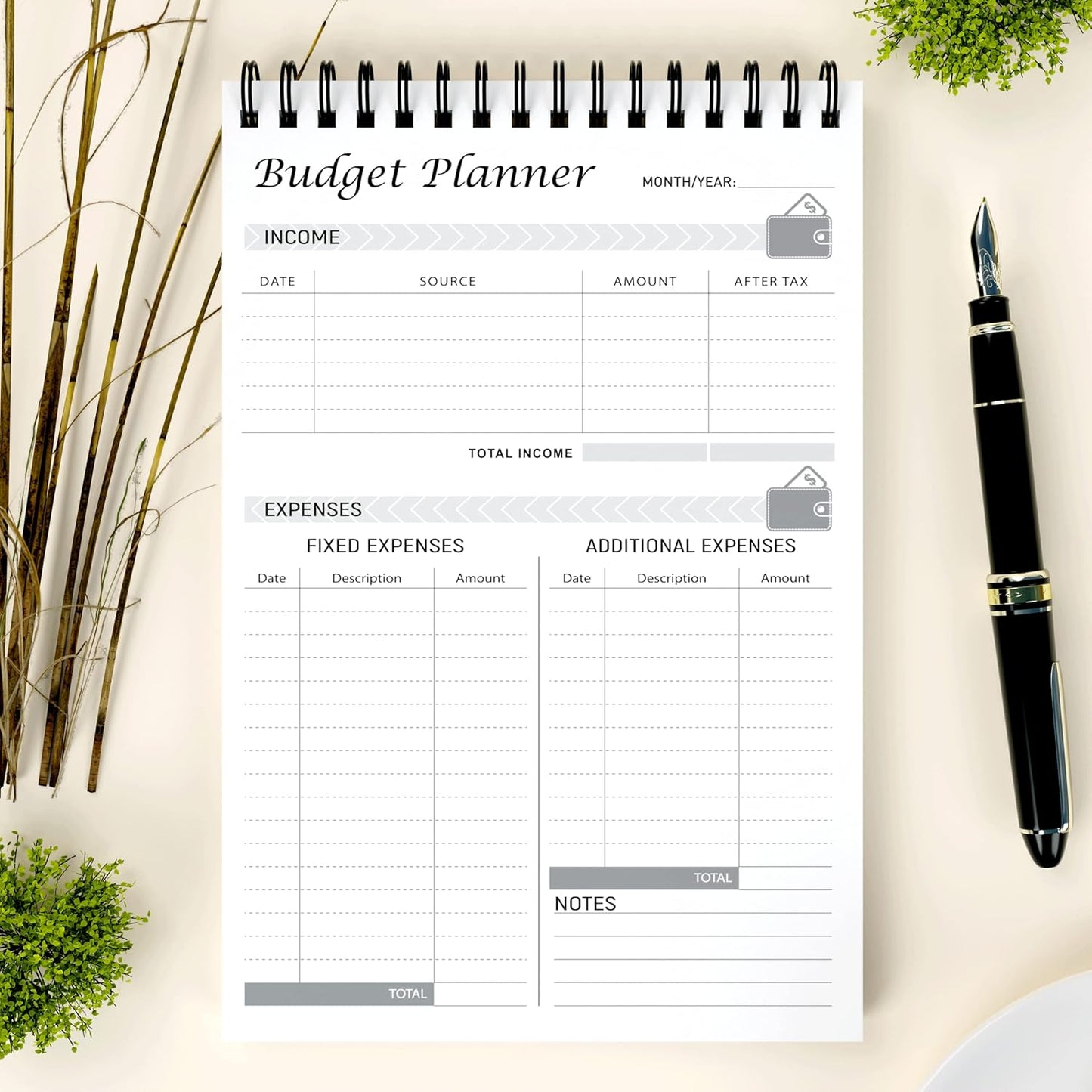 Budget Planner Notepad - Undated Expense Tracker Notebook. Monthly Budgeting Journal, Finance Planner & Accounts Book to Take Control of Your Money.A5(5.6 x 8.3inchs), 100gsm paper-Black