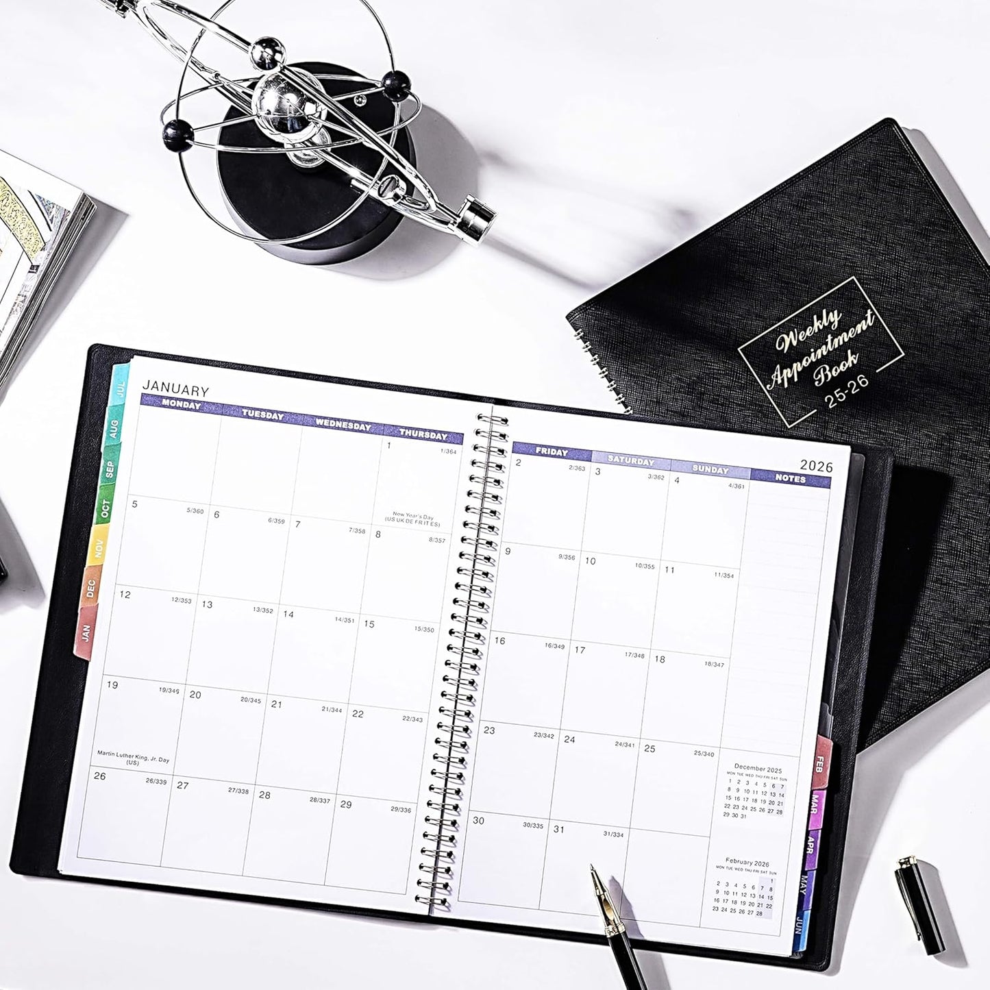 2025-2026 Weekly Appointment Book - Daily Hourly Planner 2025-2026 from Jul. 2025 - Jun. 2026, 8.5" x 11", 15-Minute Interval, Monthly Tabs, Leather Cover, Perfect for Your Life