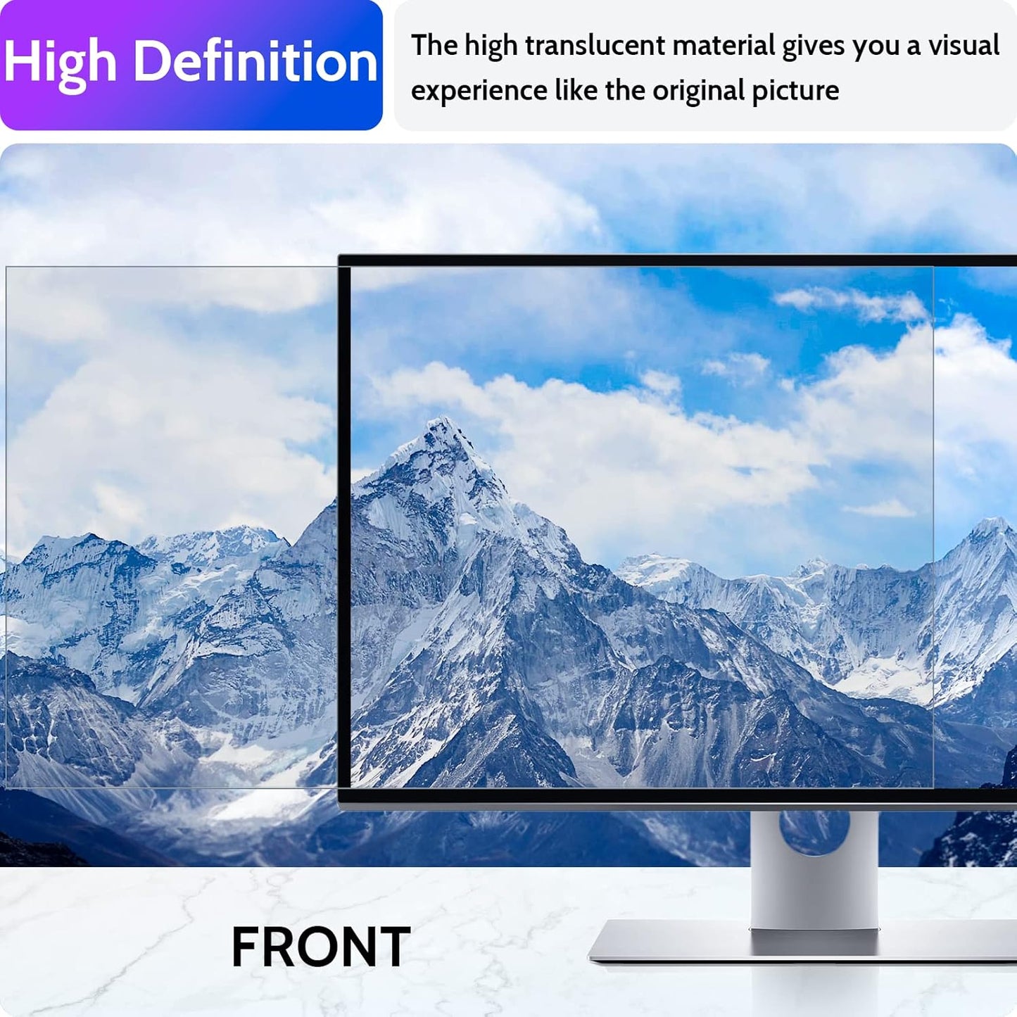 Computer Privacy Screen 20 Inch for 16:9 Widescreen Monitor, Removable 20inch Anti Blue Light Anti Glare Monitor Privacy Filter Shield (17 7/16" x 9 13/16")