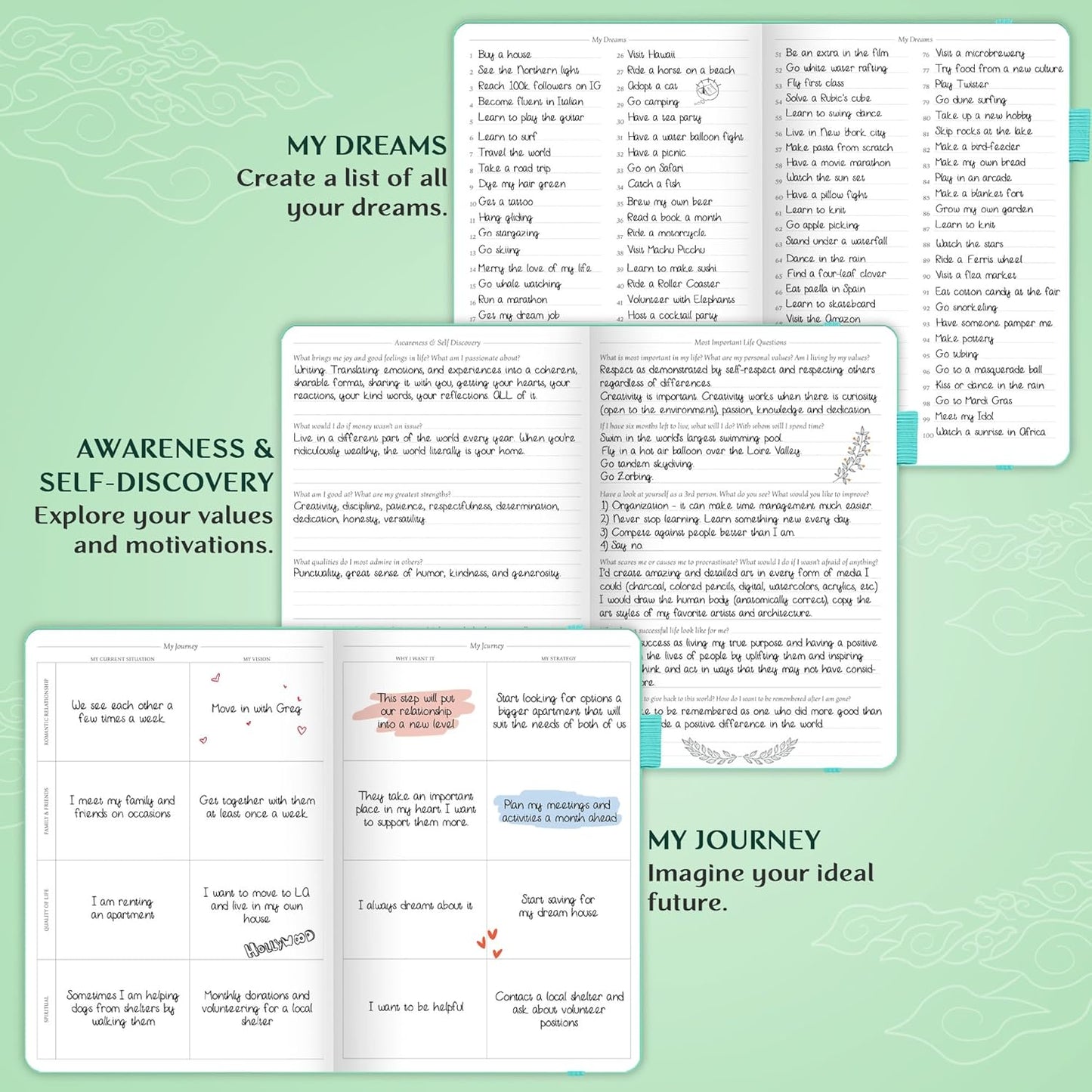 Legend Planner PRO – Deluxe Weekly & Monthly Life Planner to Increase Productivity and Hit Your Goals. Time Management Organizer Notebook – Undated – 7 x 10" Hardcover + Stickers – Mint Green