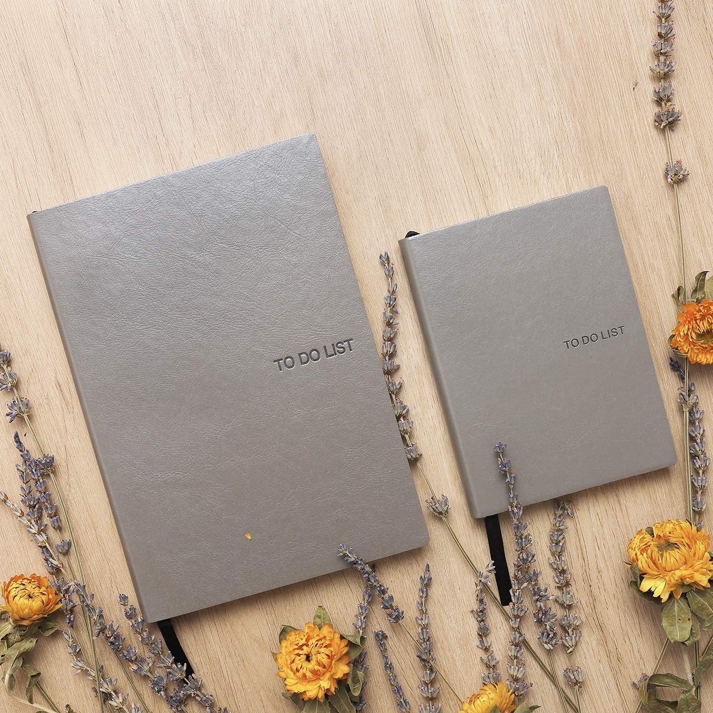 Daily to Do Checklist Notebook, Task Management, Organizer Planner, Hardcover, Ribbon Bookmark, 5.8 x 8.3”, A5 size, 110 Sheets (Grey)