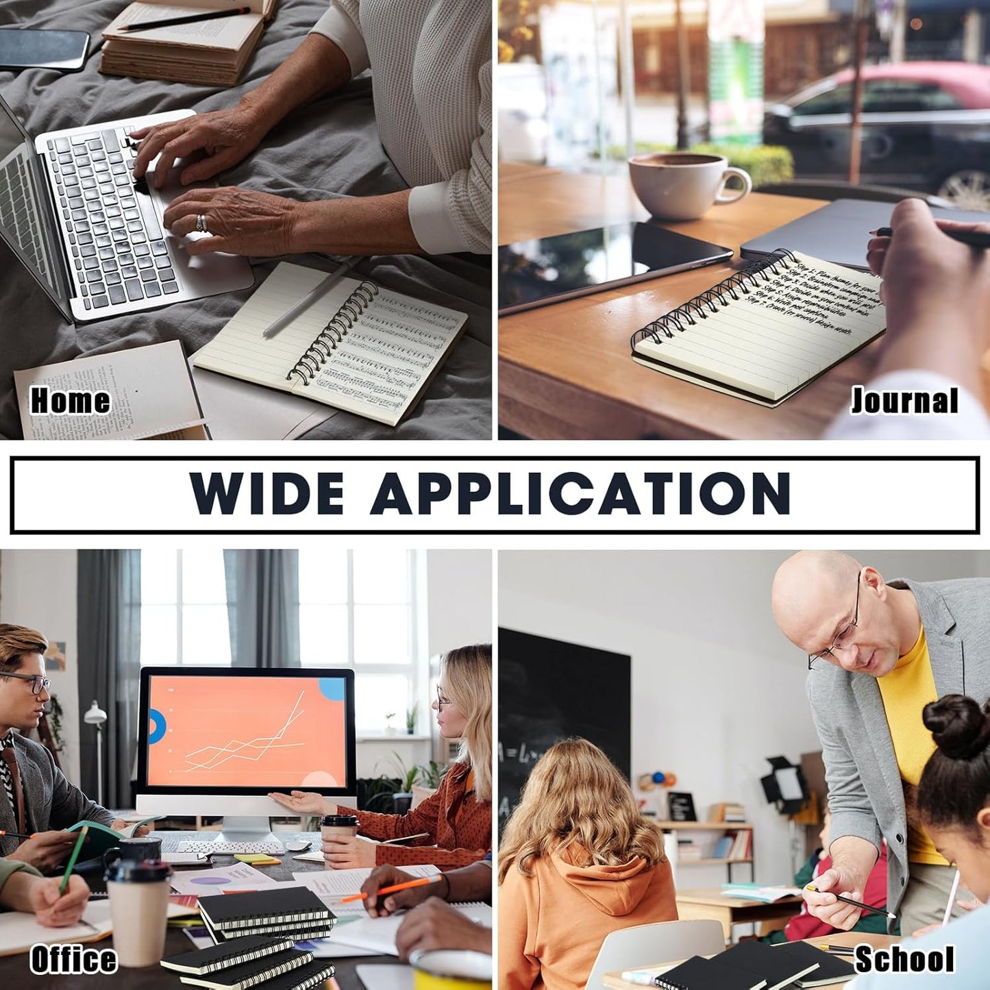 Jutom 2 Pcs Small Spiral Notebooks Memo Pads 3x5 Bulk Small Pocket Notebooks Mini Notepads with Lined Pages Mini Journals for Office Back to School Work Writing Supplies, 120 Pages (Black)