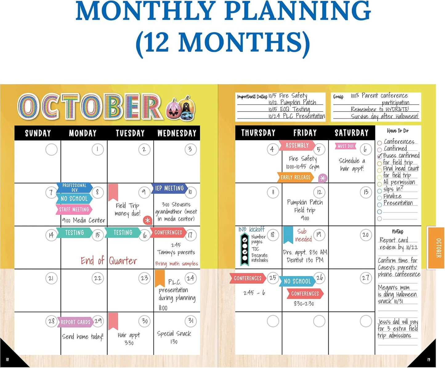 Carson Dellosa Creatively Inspired Planner 2025-2026, Undated 8" x 11" Lesson Plan Book With Stickers, Class Schedule, Weekly Calendar, Homeschool and Classroom Must Haves, Boho School Supplies