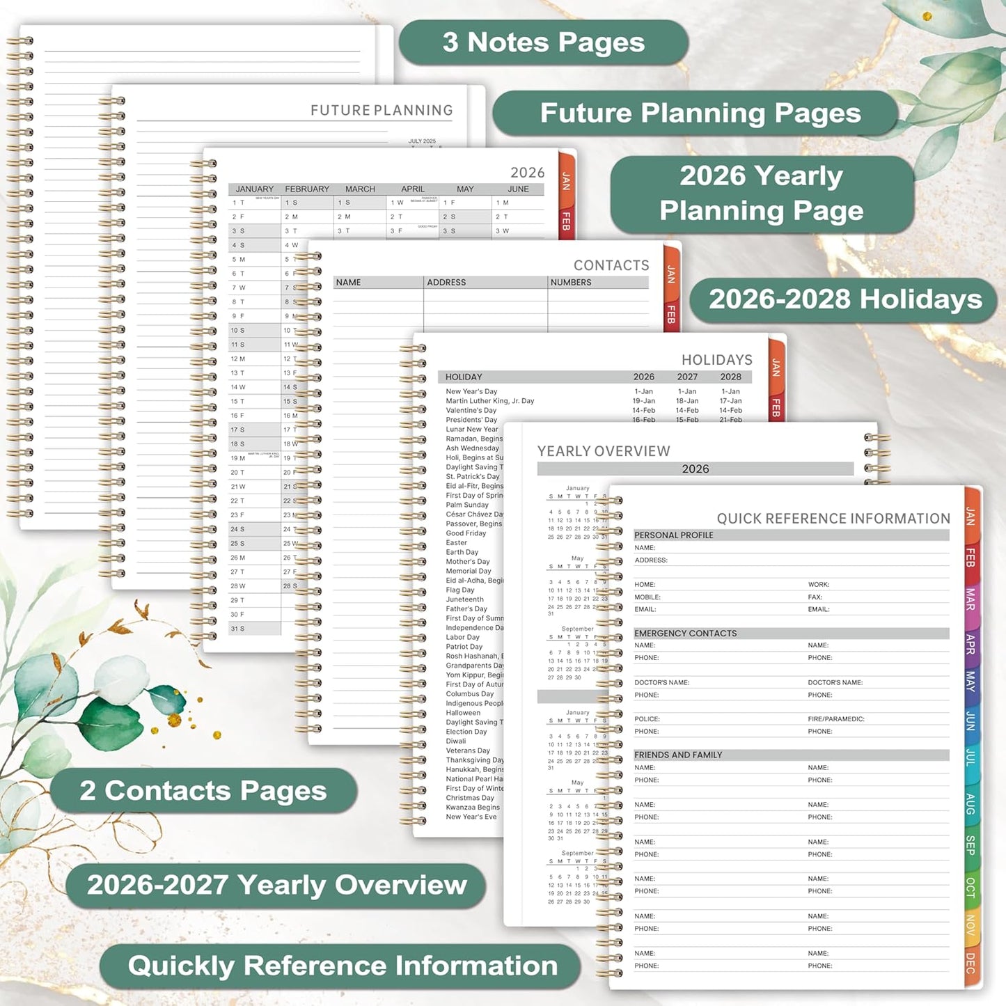 2026 Appointment Book - Daily Planner 2026, 8.5'' x 11'', Weekly Appointment Planner, January 2026 - December 2026, Daily Planner with 30-Minute Interval