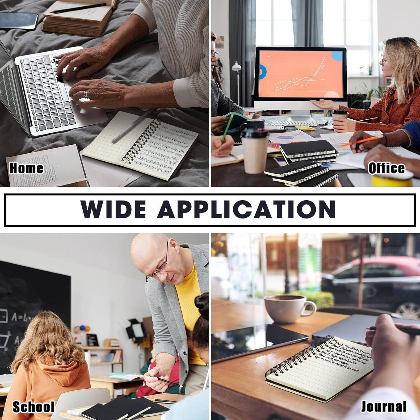 Jutom 18 Pcs Small Spiral Notebooks Memo Pads 3x5 Bulk Small Pocket Notebooks Mini Notepads with Lined Pages Mini Journals for Office Back to School Work Writing Supplies, 120 Pages (Black)